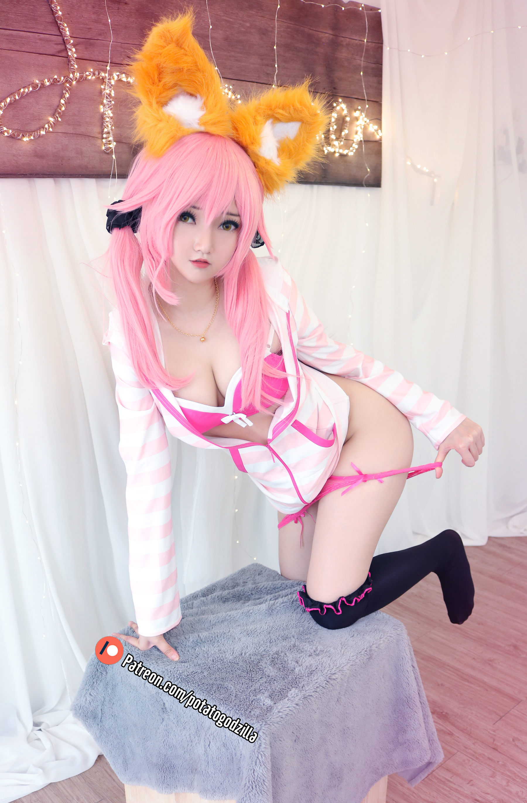 Coser小姐姐Potato Godzilla - Tamamo School Uniform  第48张