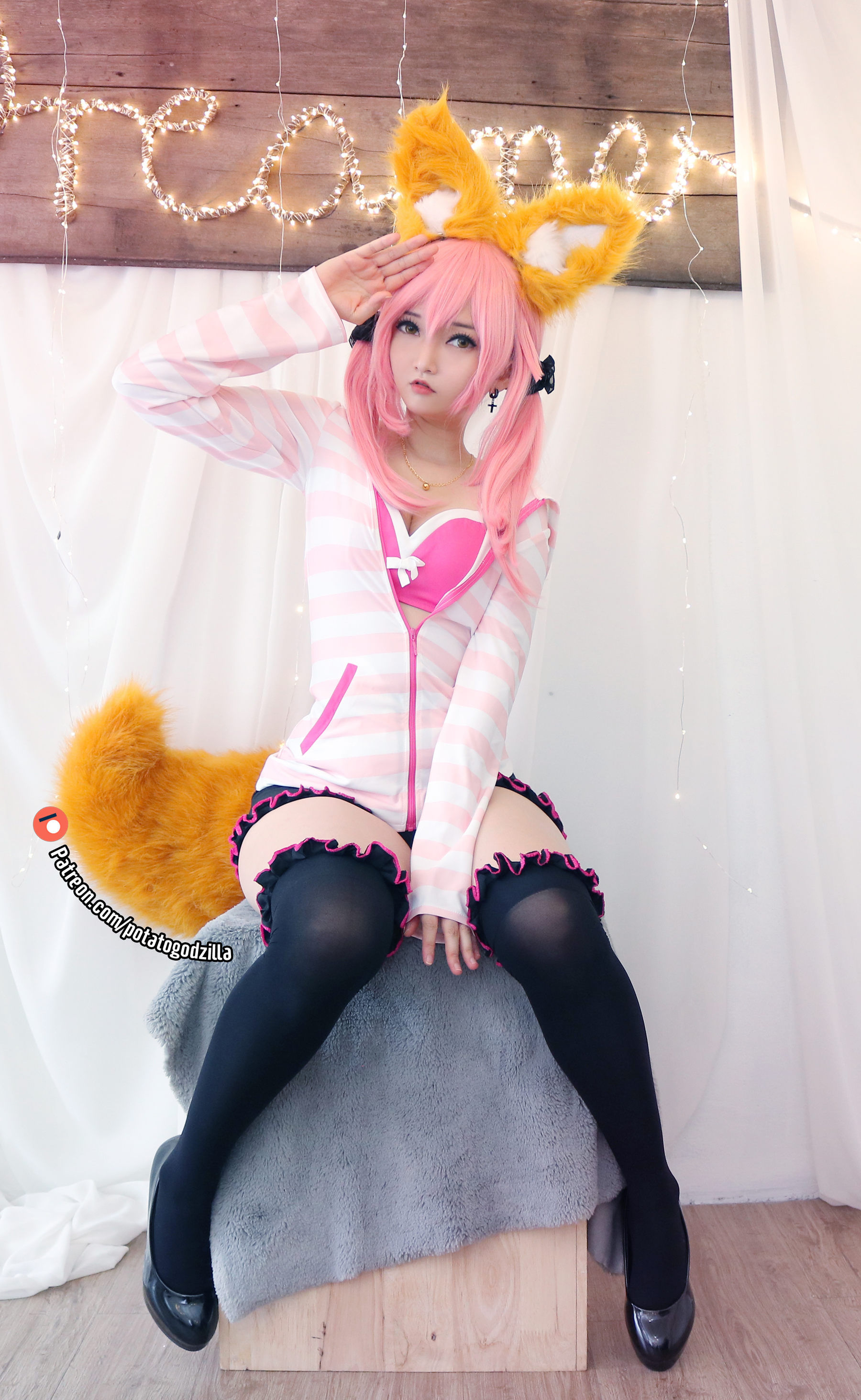 Coser小姐姐Potato Godzilla - Tamamo School Uniform  第21张