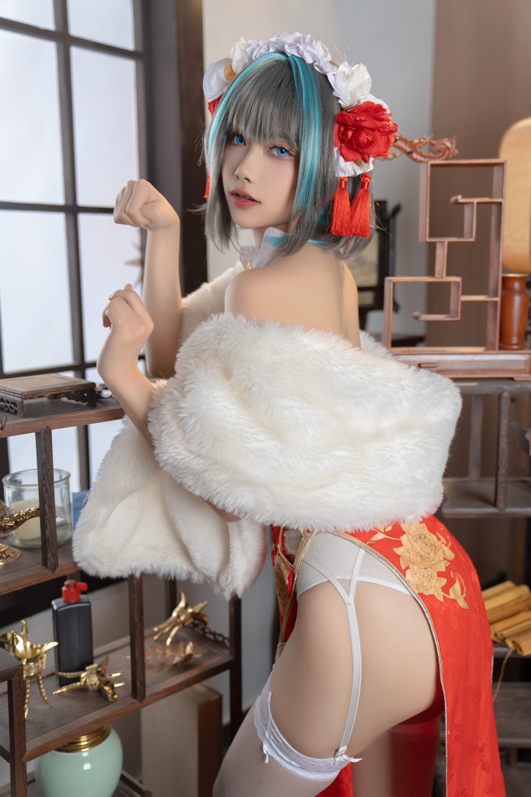 微博妹子Momoko葵葵 - 柴郡旗袍  第18张