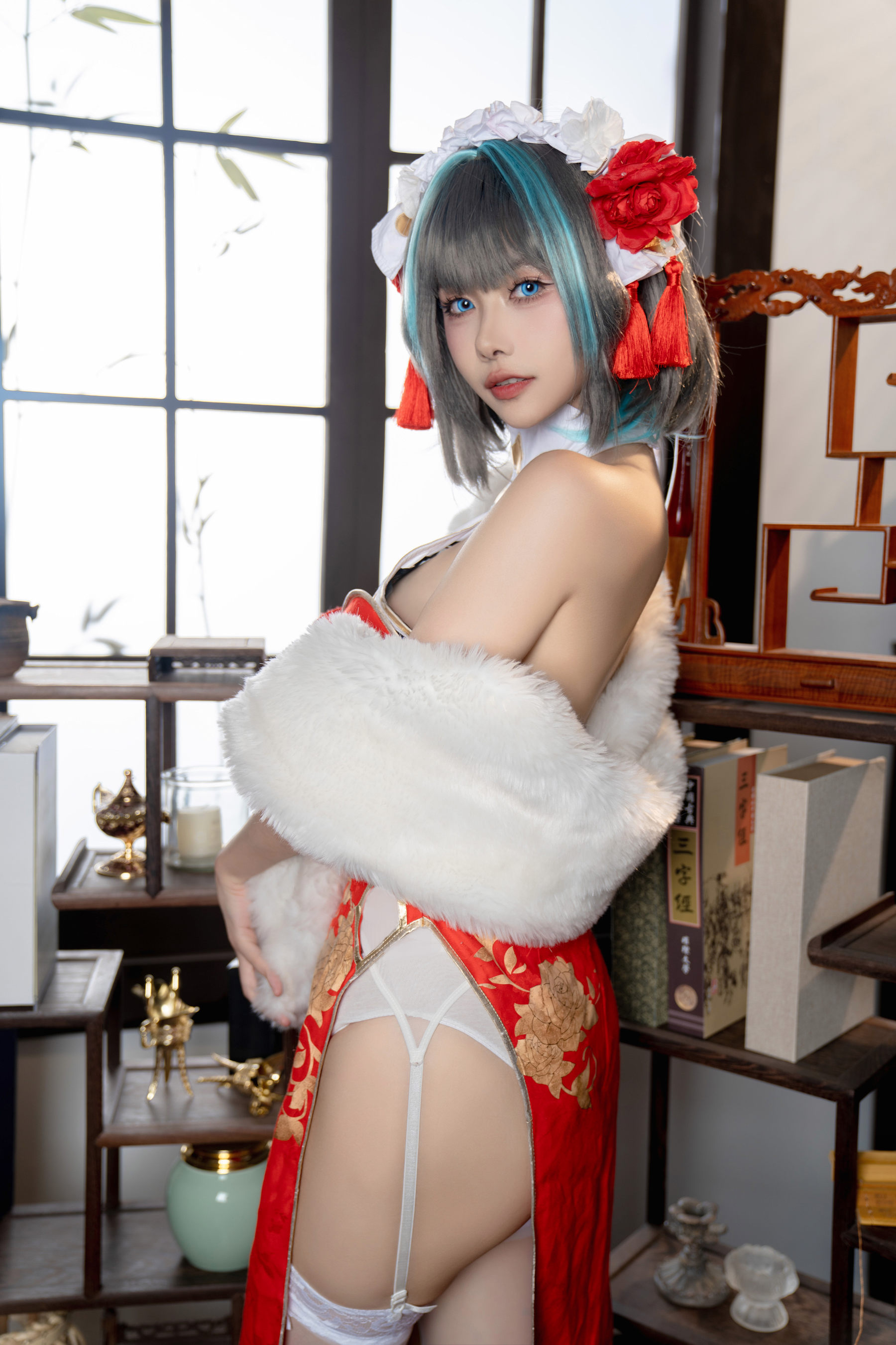 微博妹子Momoko葵葵 - 柴郡旗袍  第10张