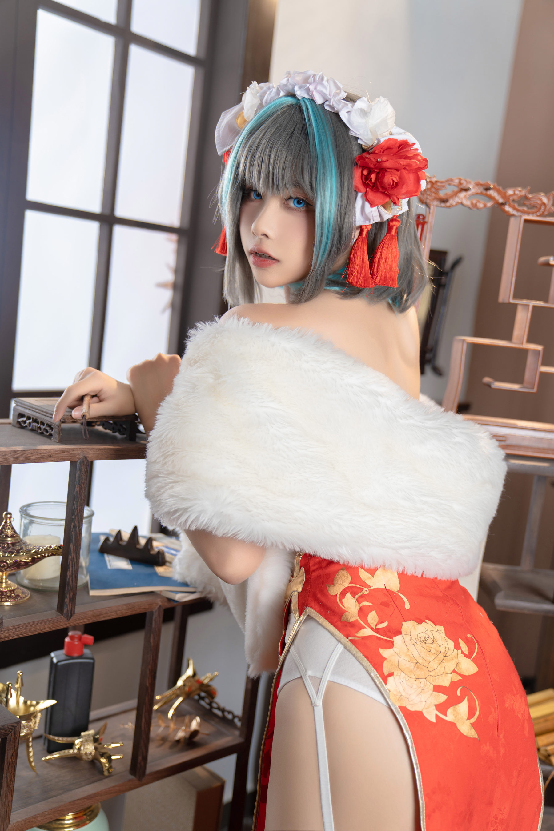 微博妹子Momoko葵葵 - 柴郡旗袍  第31张