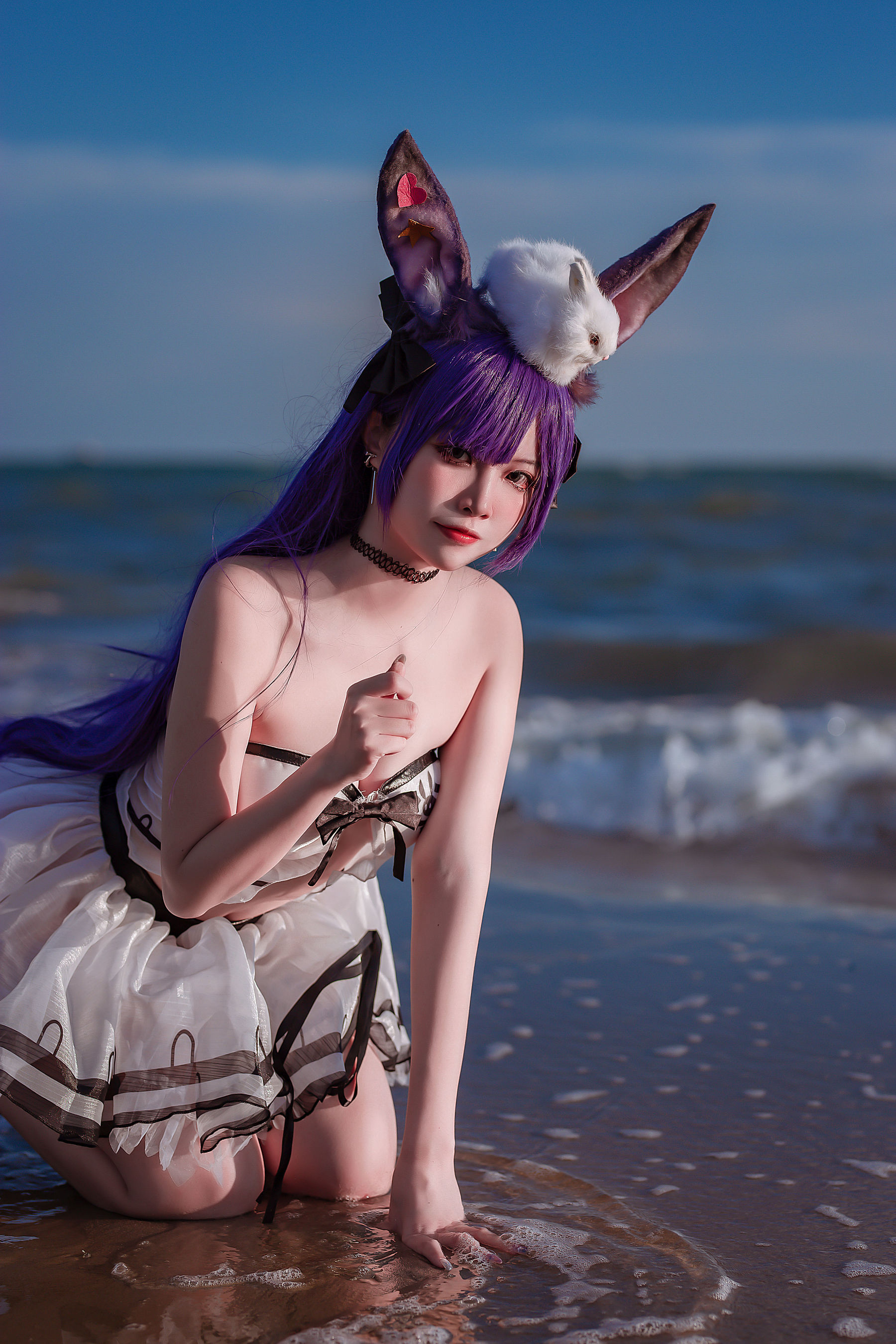 人气Coser 二佐Nisa - 泰拉夏日纪事 方舟暗索泳装  第25张