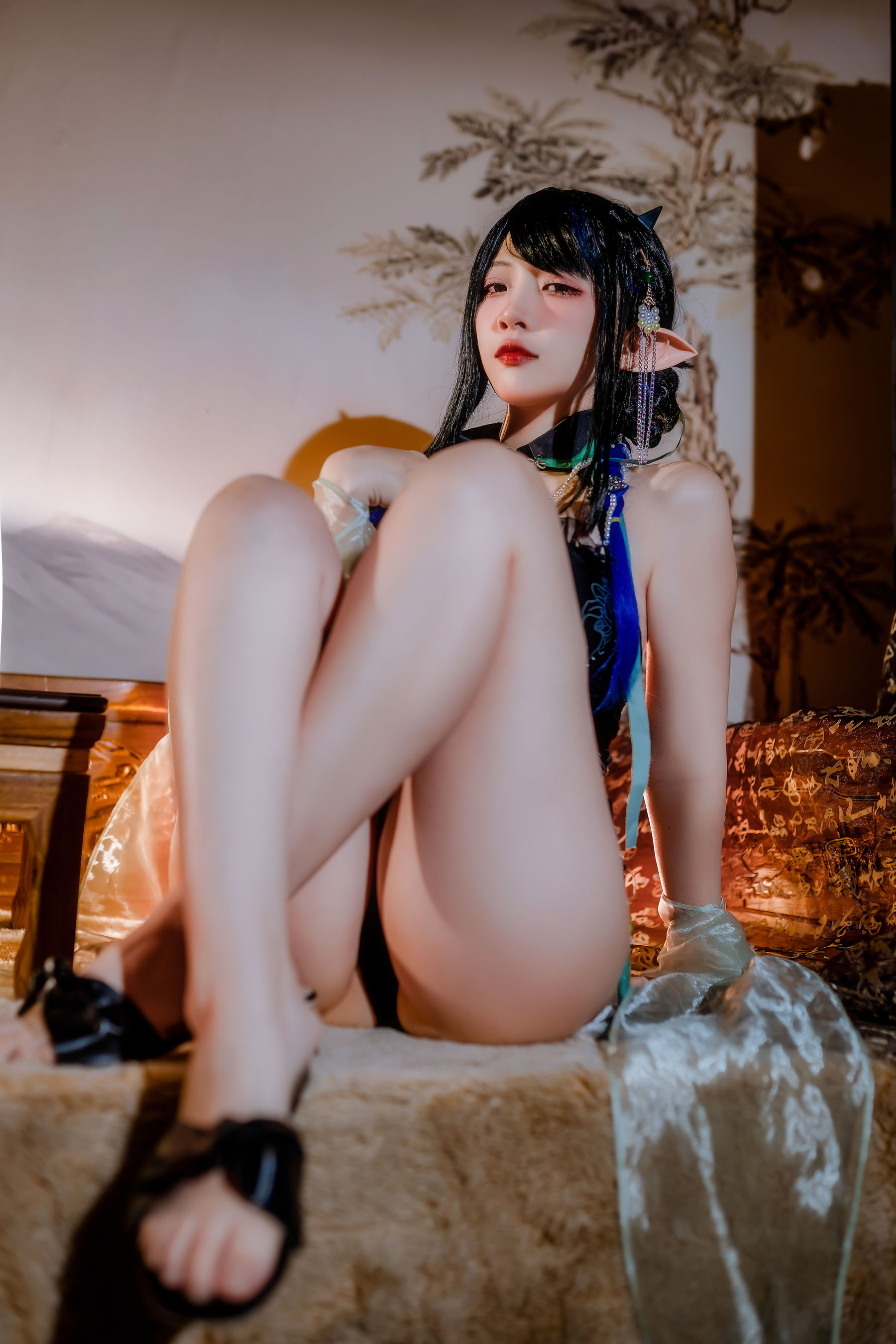 人气Coser 二佐Nisa - 泰拉夏日纪事 方舟夜半泳装  第2张