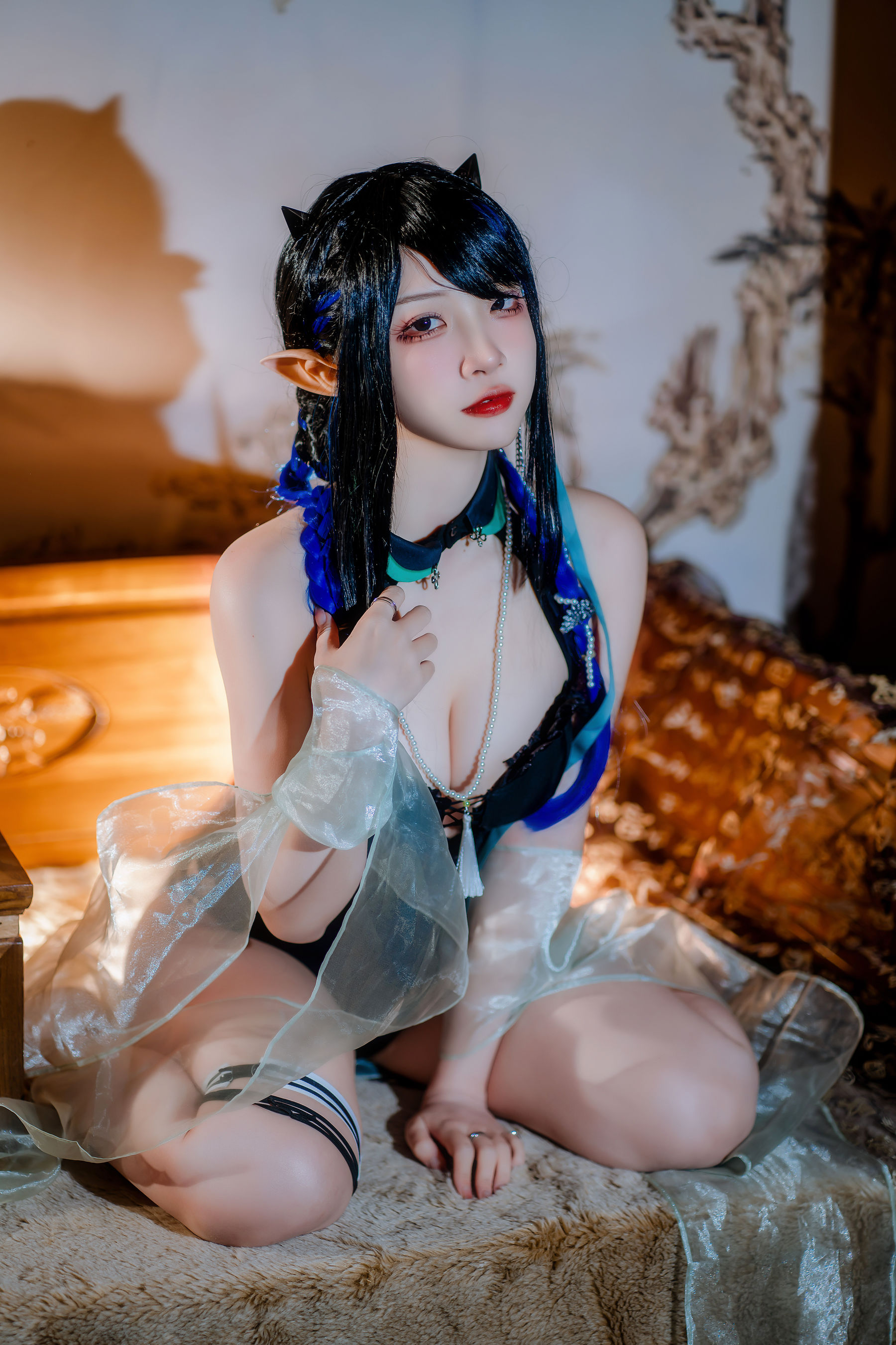 人气Coser 二佐Nisa - 泰拉夏日纪事 方舟夜半泳装  第29张