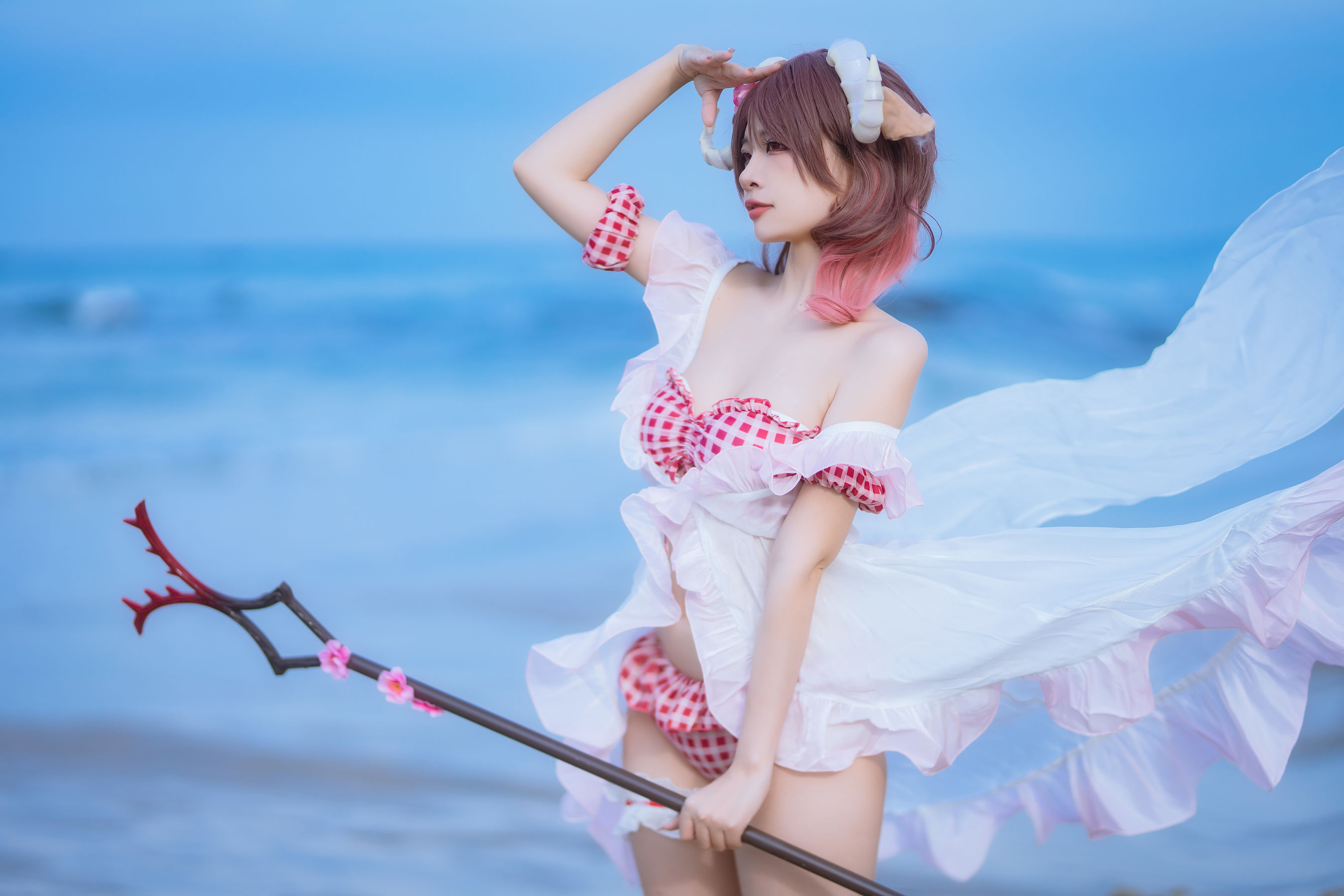 人气Coser 二佐Nisa - 泰拉夏日纪事 艾雅法拉泳装  第9张
