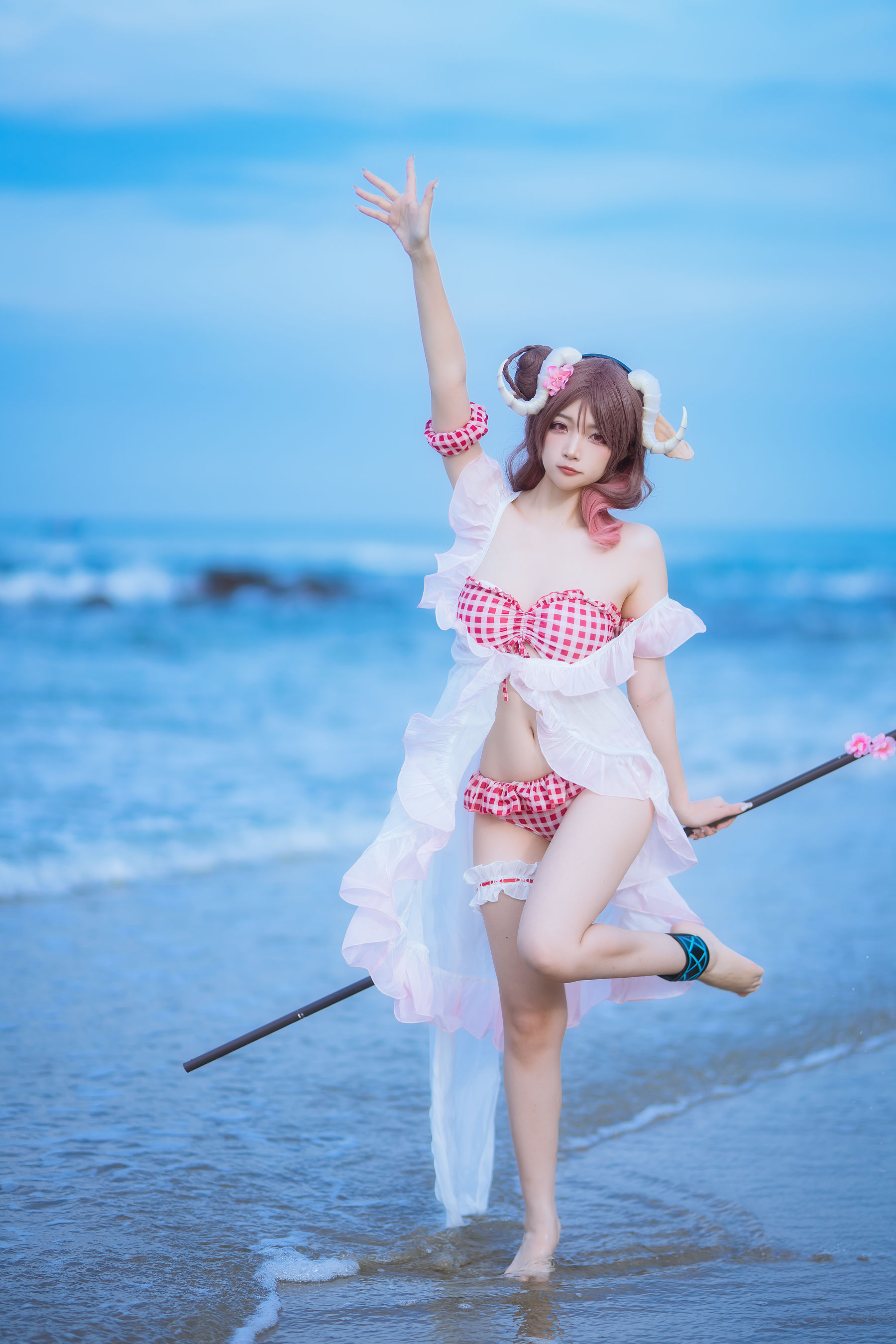 人气Coser 二佐Nisa - 泰拉夏日纪事 艾雅法拉泳装  第10张
