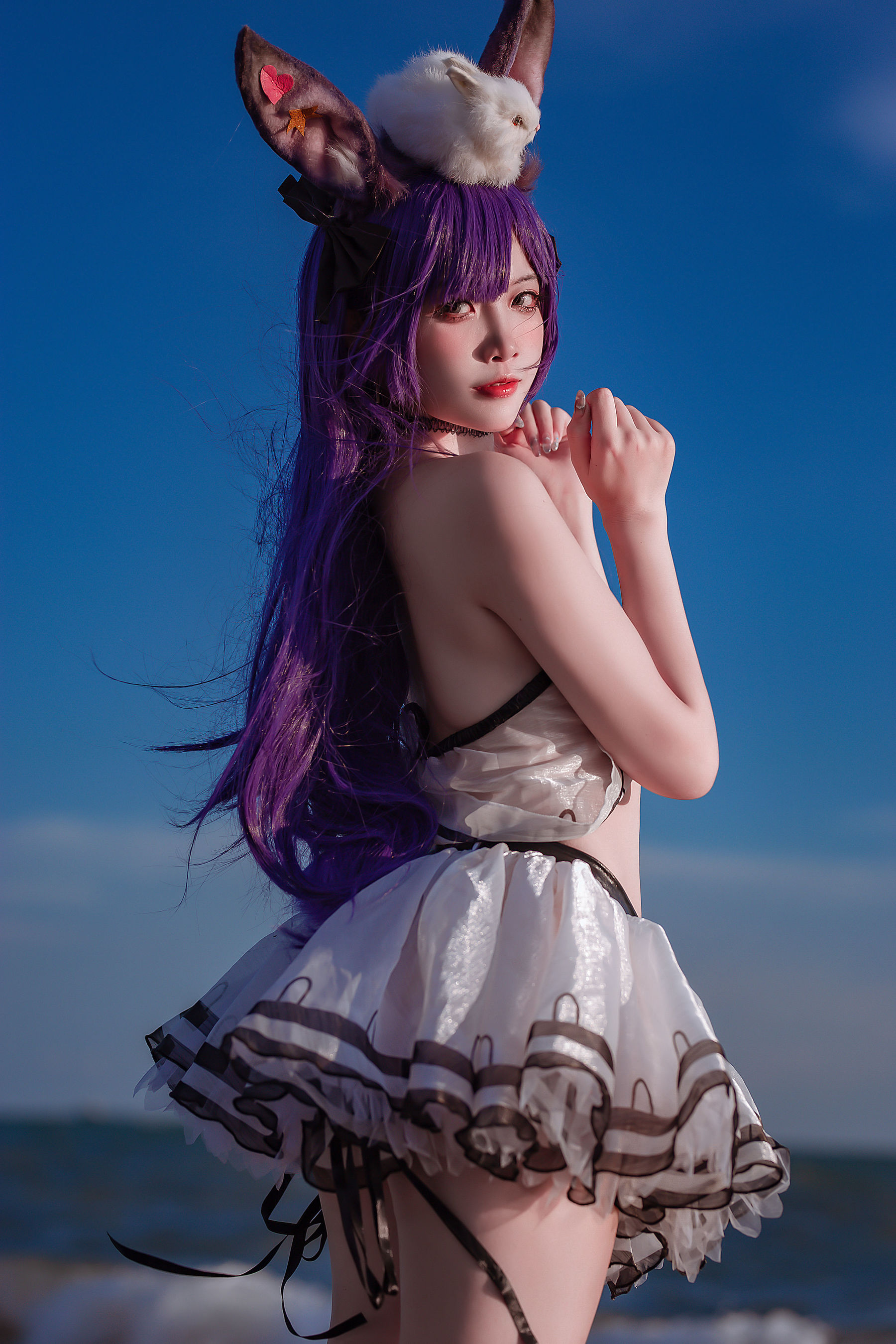 人气Coser 二佐Nisa - 泰拉夏日纪事 方舟暗索泳装  第30张