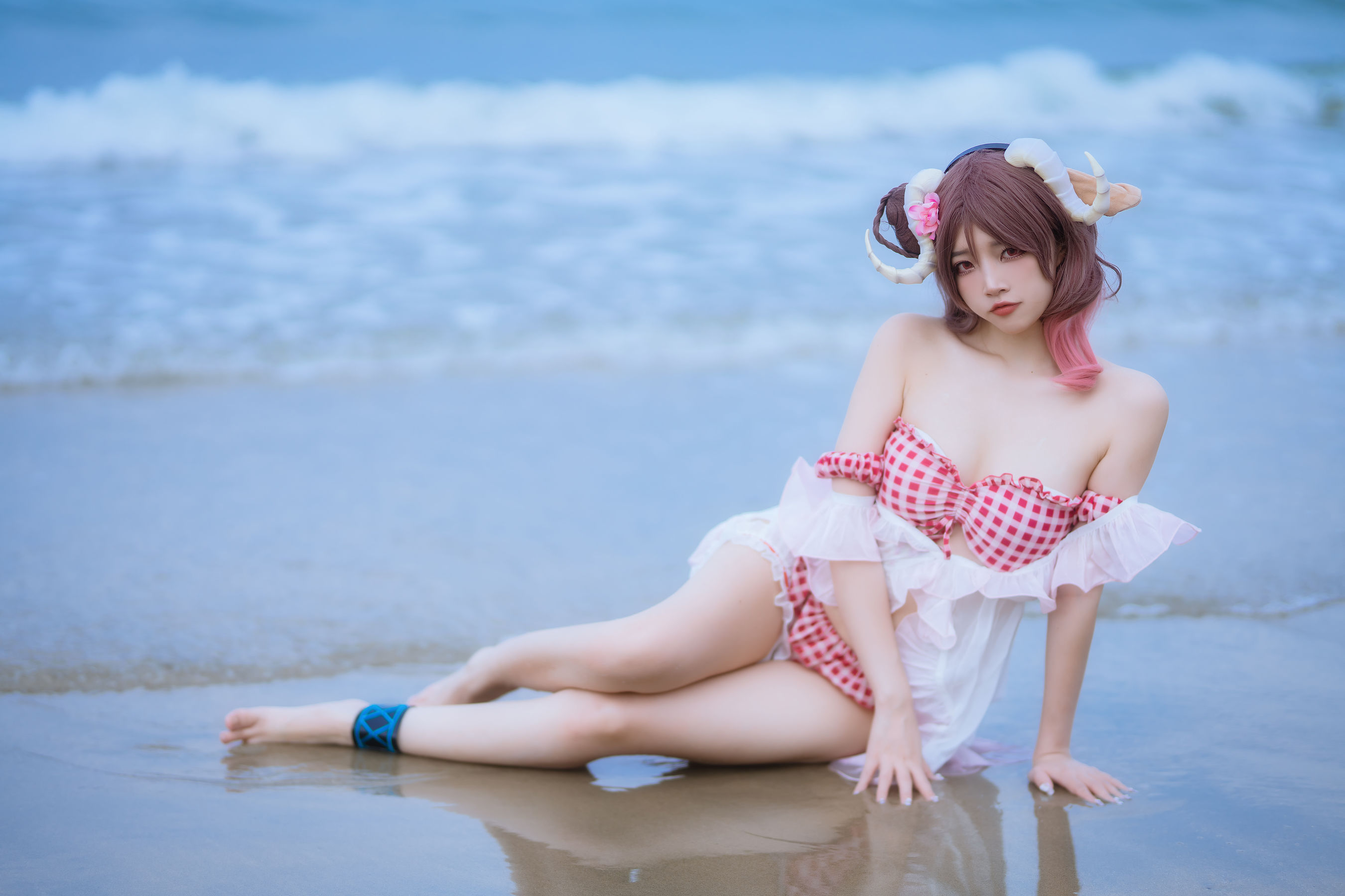 人气Coser 二佐Nisa - 泰拉夏日纪事 艾雅法拉泳装  第31张
