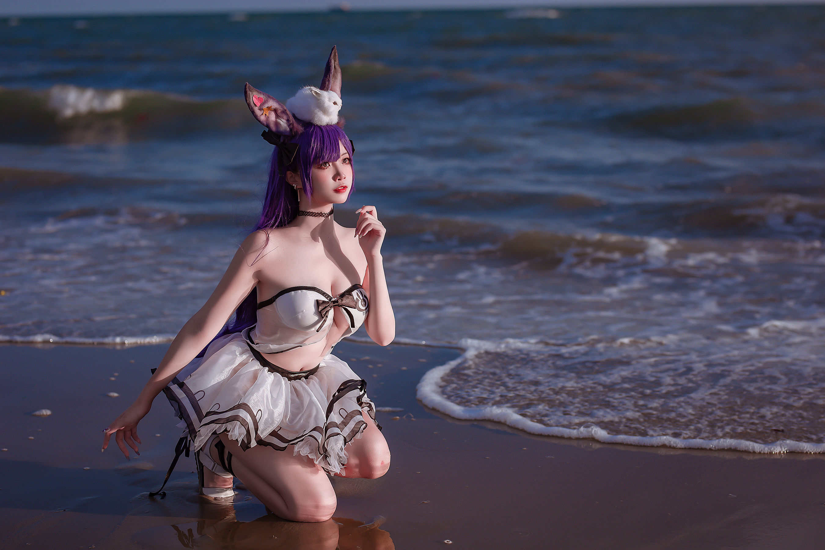 人气Coser 二佐Nisa - 泰拉夏日纪事 方舟暗索泳装  第17张