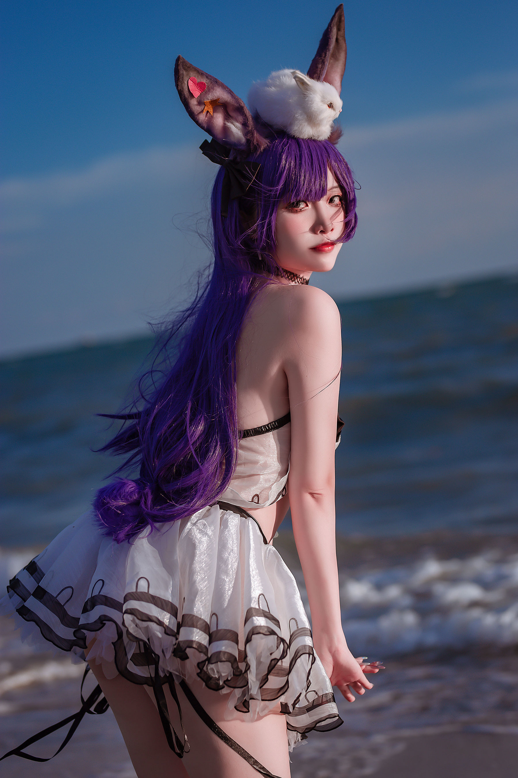 人气Coser 二佐Nisa - 泰拉夏日纪事 方舟暗索泳装  第29张