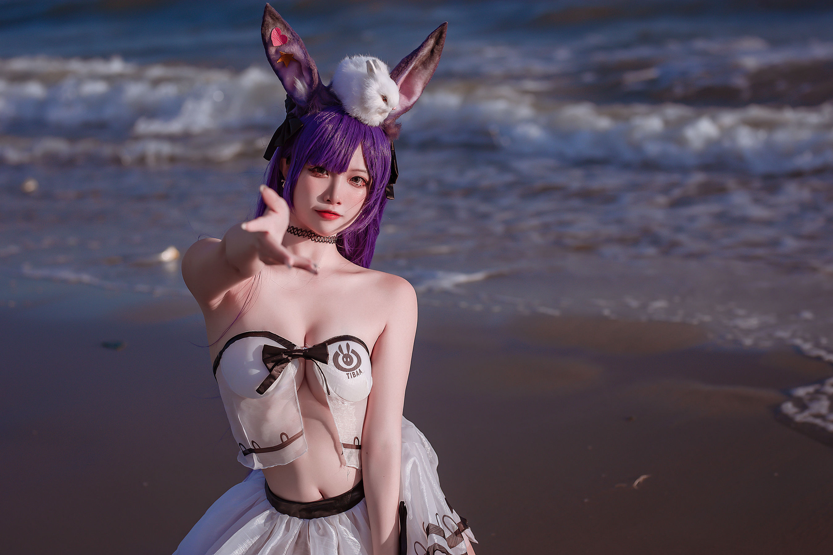人气Coser 二佐Nisa - 泰拉夏日纪事 方舟暗索泳装  第18张