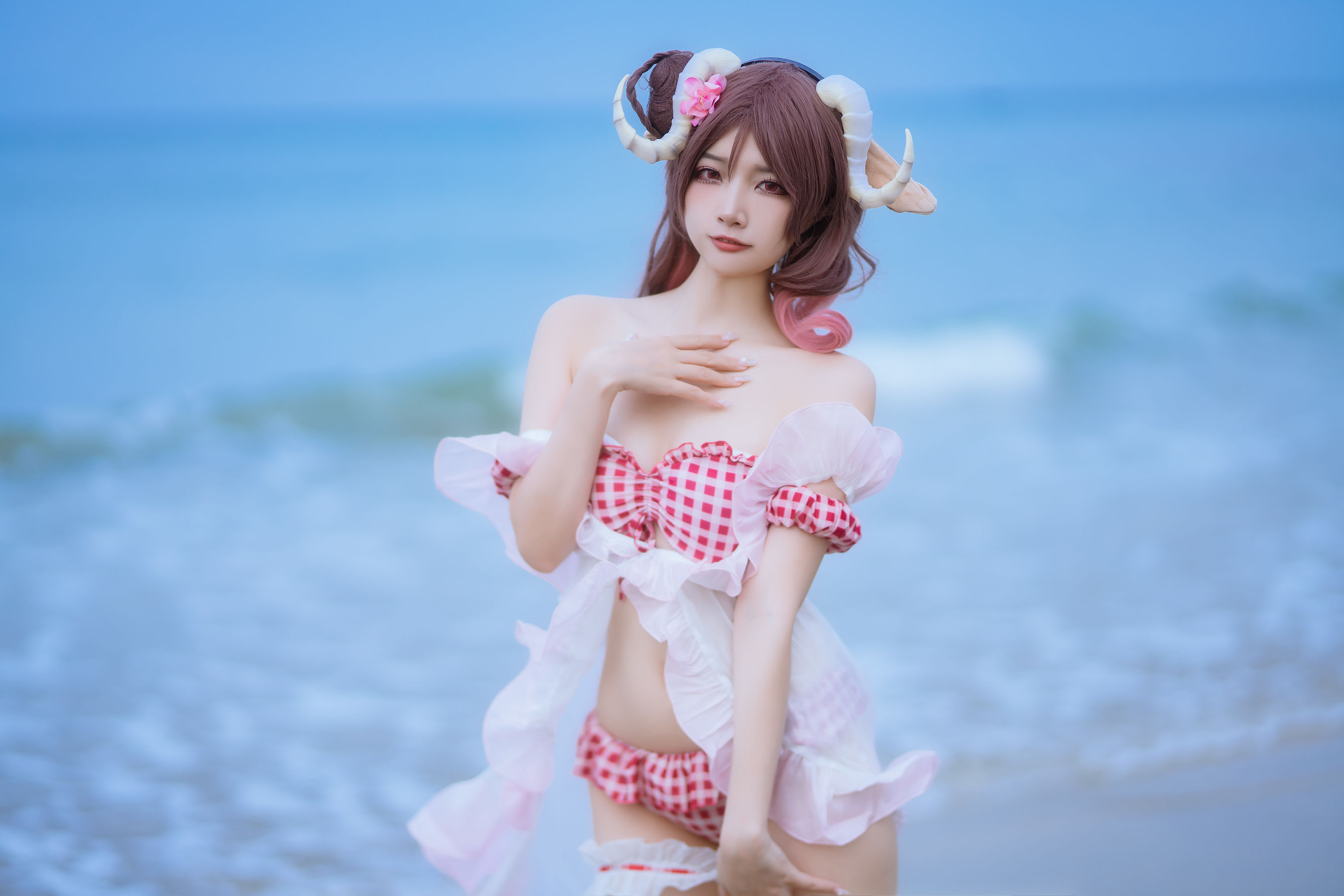 人气Coser 二佐Nisa - 泰拉夏日纪事 艾雅法拉泳装  第16张