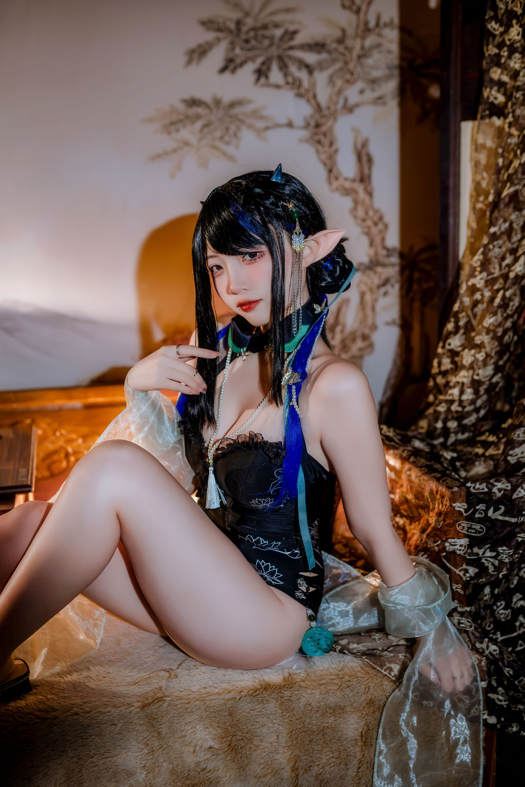 人气Coser 二佐Nisa - 泰拉夏日纪事 方舟夜半泳装  第12张