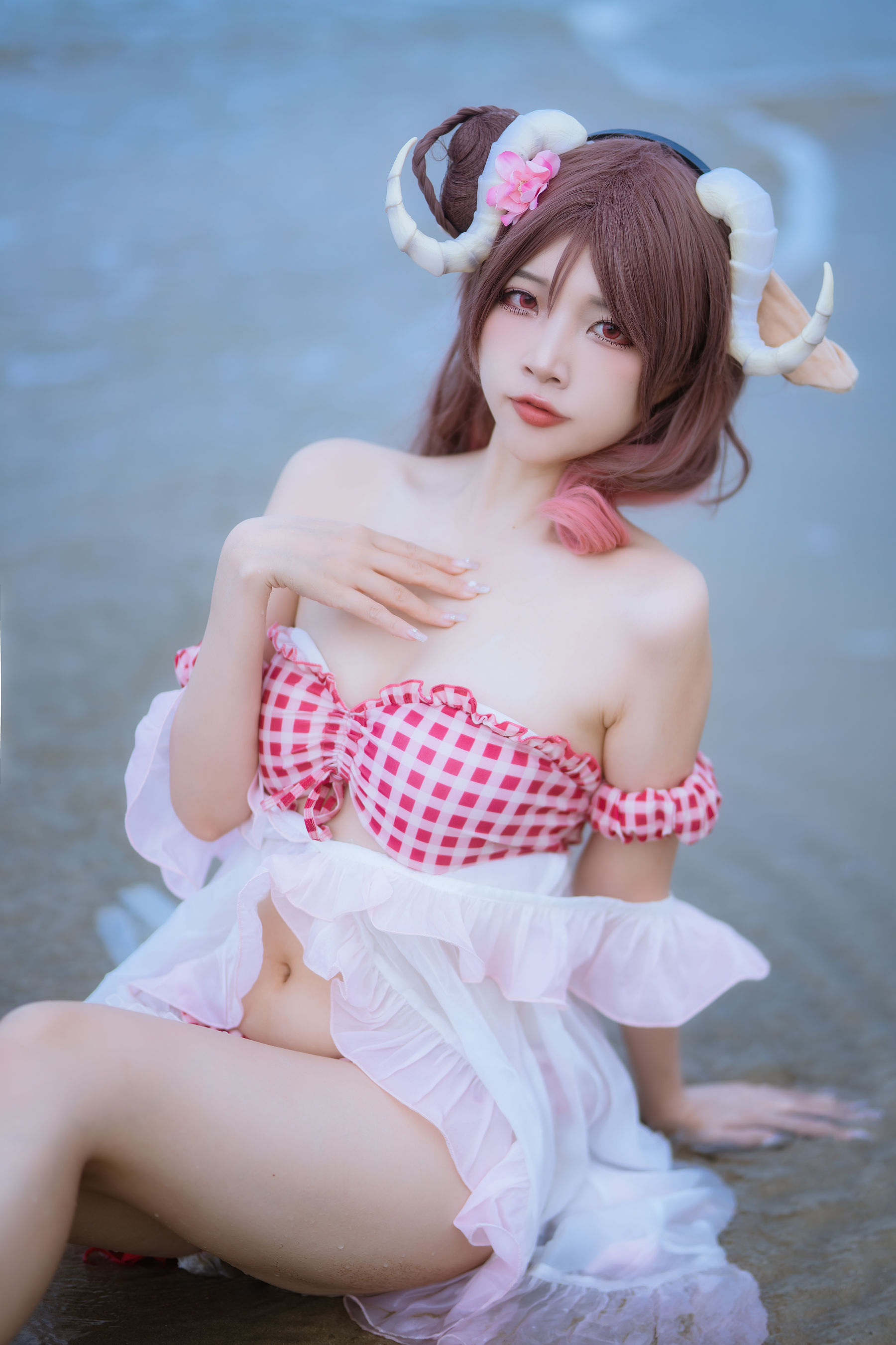 人气Coser 二佐Nisa - 泰拉夏日纪事 艾雅法拉泳装  第36张
