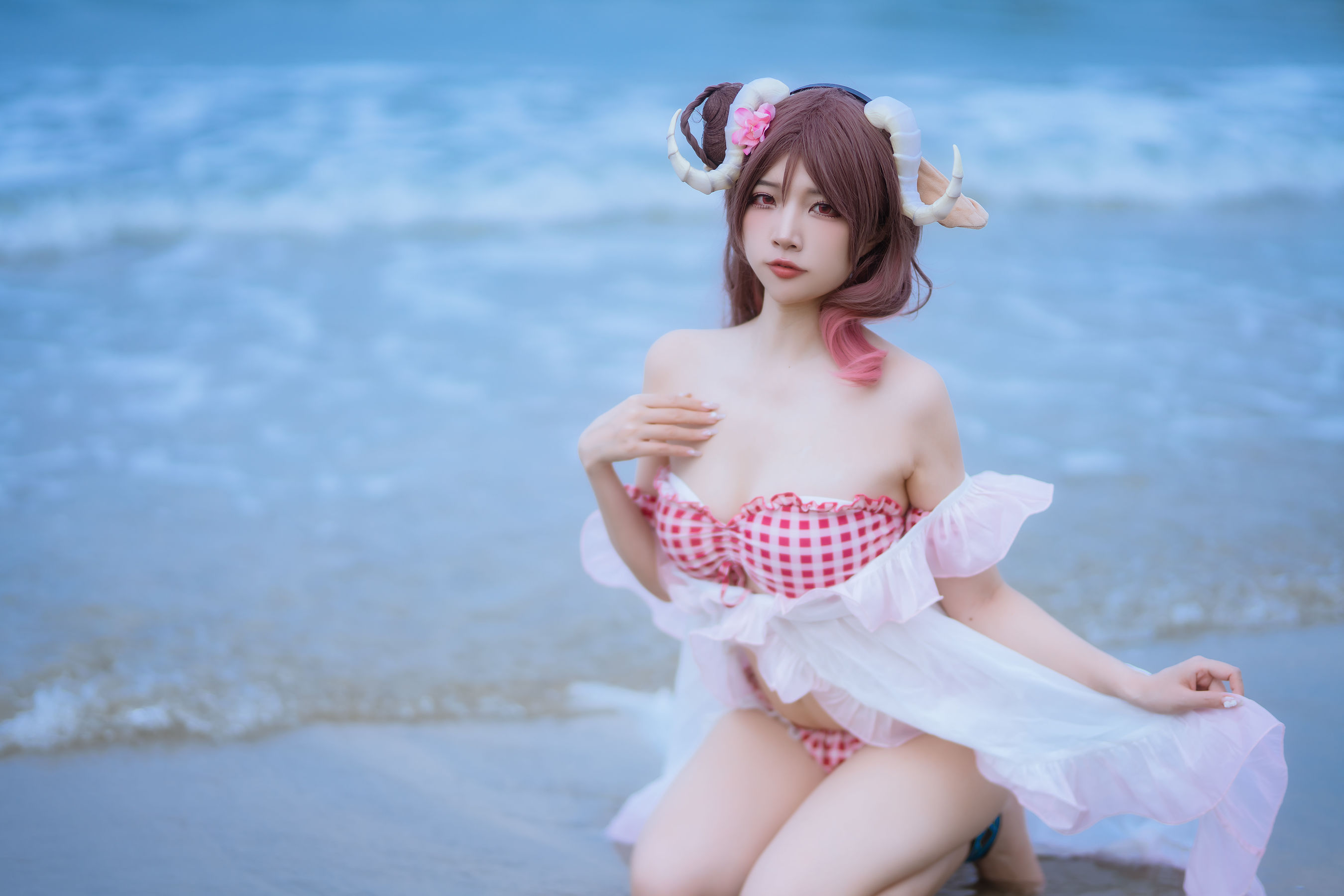 人气Coser 二佐Nisa - 泰拉夏日纪事 艾雅法拉泳装  第29张