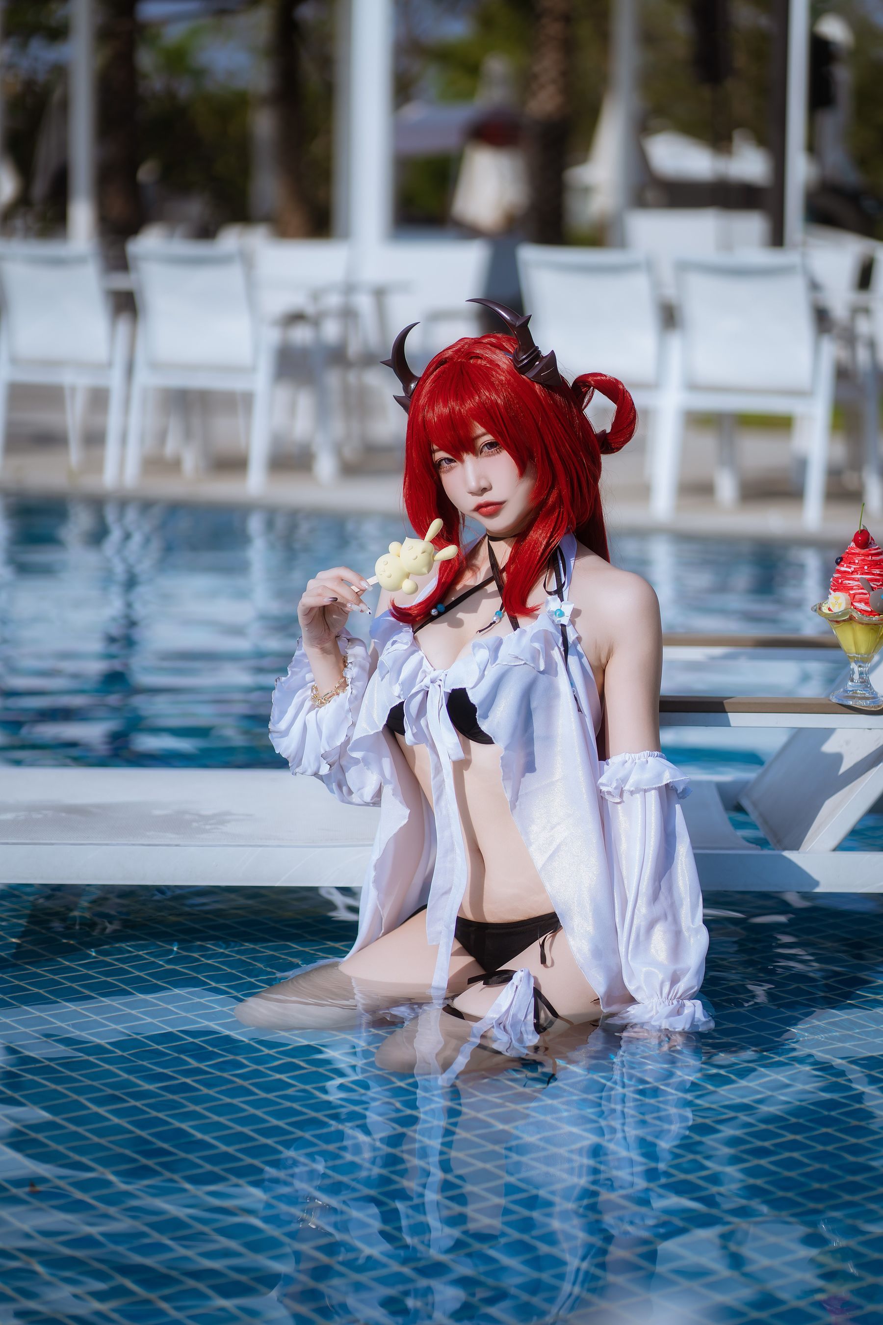 人气Coser 二佐Nisa - 泰拉夏日纪事 史尔特尔泳装  第19张