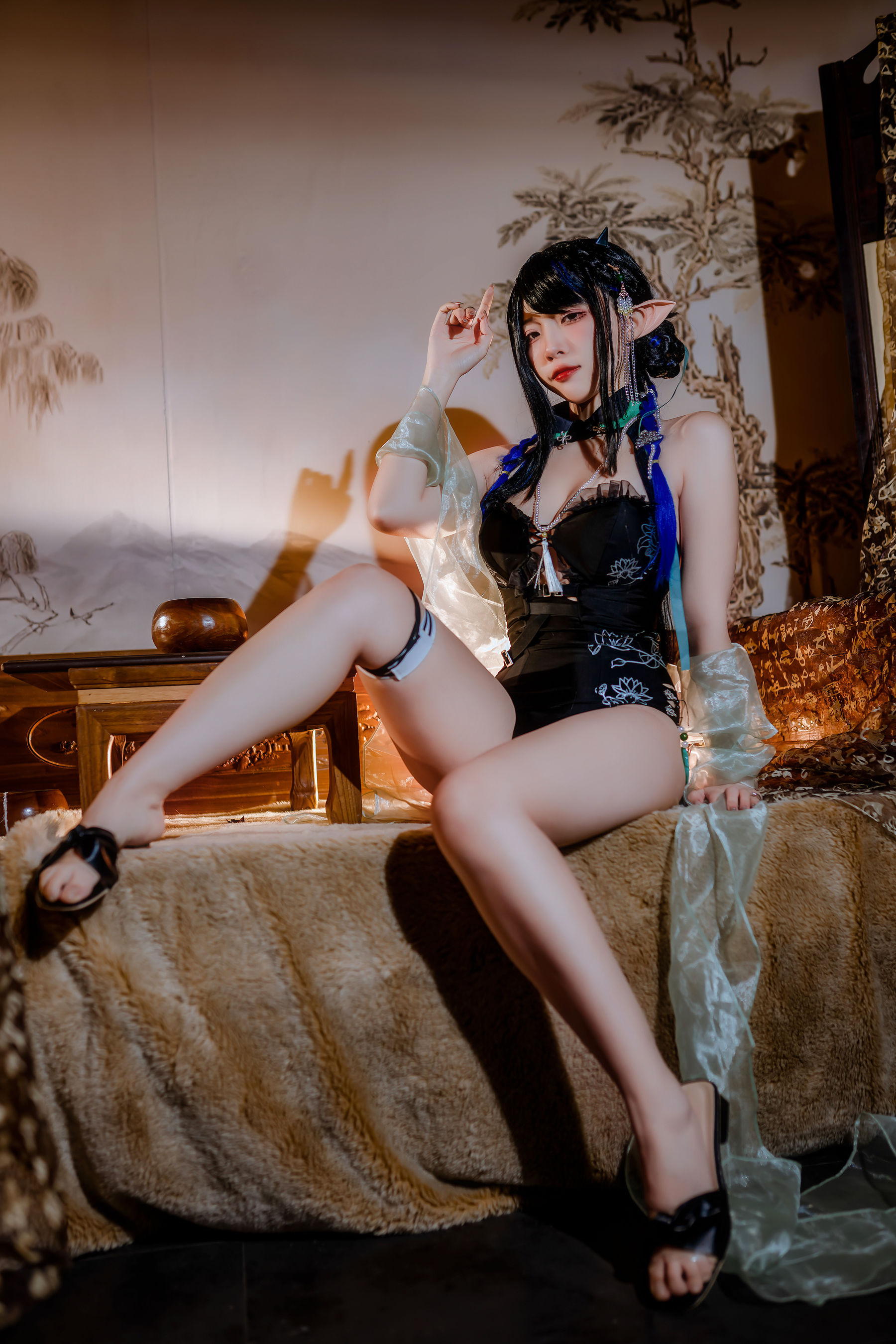 人气Coser 二佐Nisa - 泰拉夏日纪事 方舟夜半泳装  第23张