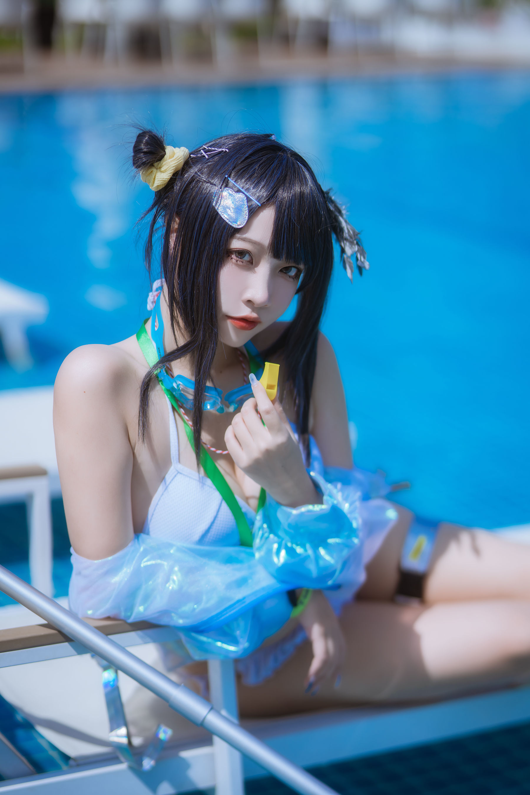 人气Coser 二佐Nisa - 泰拉夏日纪事 方舟羽毛笔泳装  第19张
