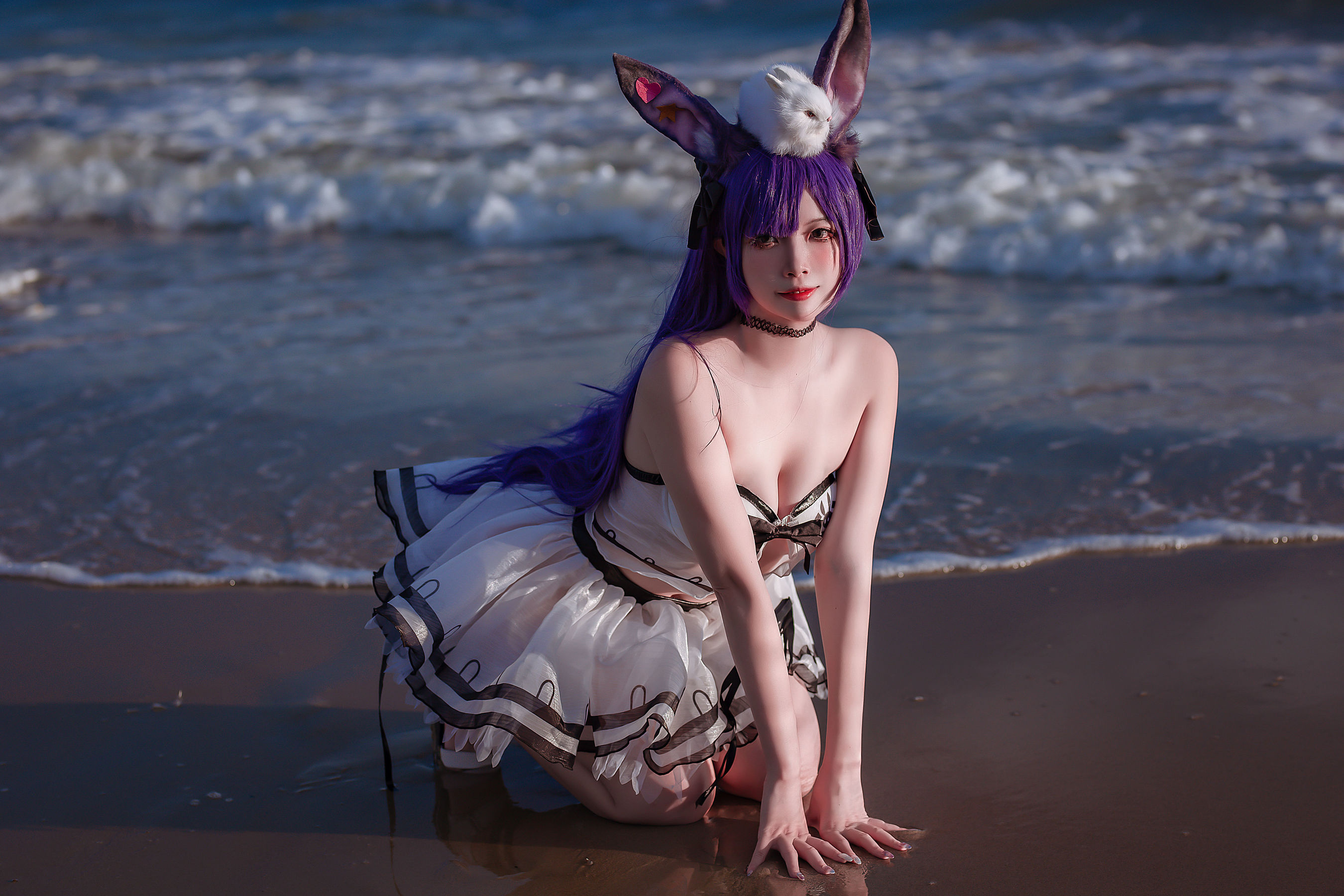 人气Coser 二佐Nisa - 泰拉夏日纪事 方舟暗索泳装  第22张