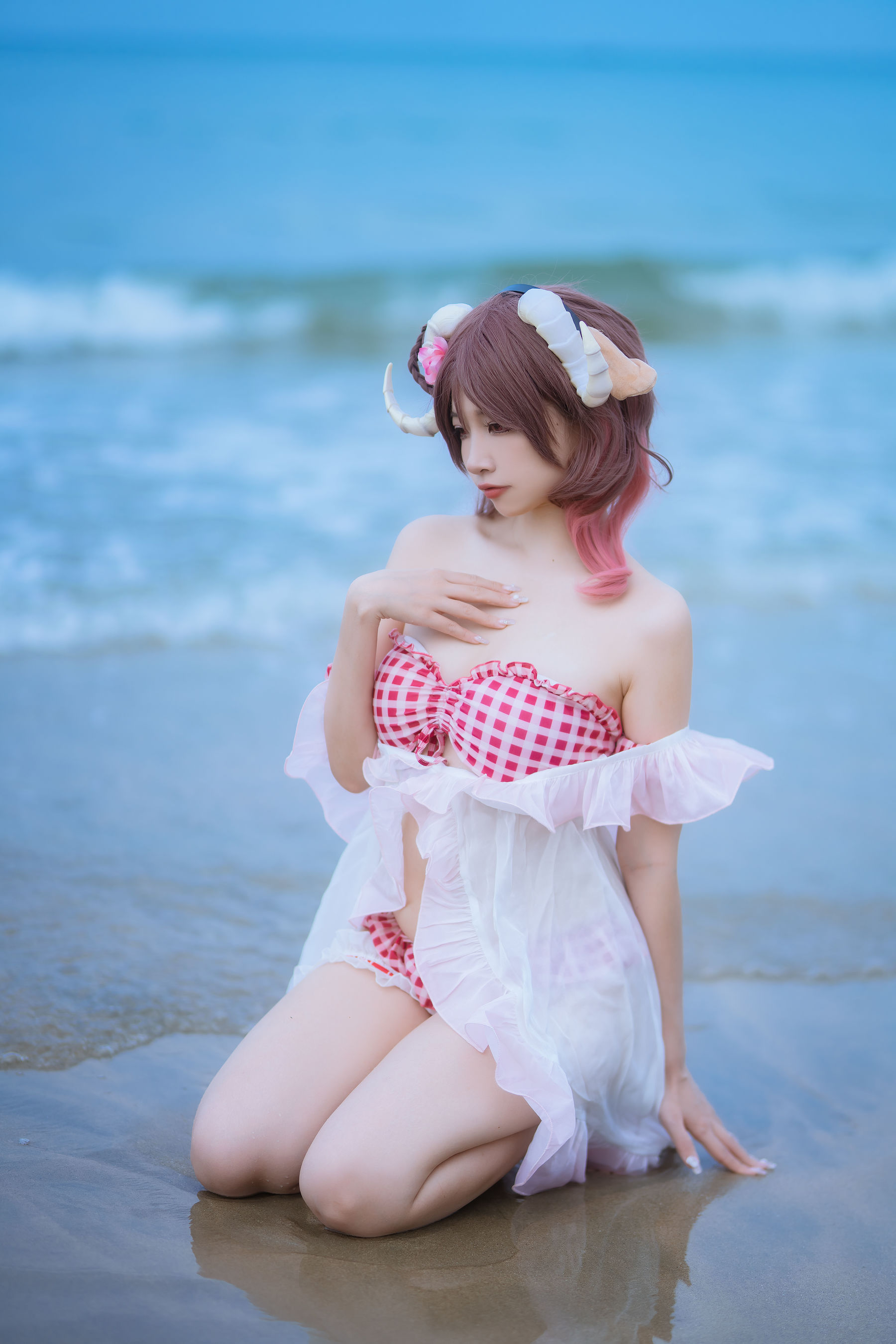 人气Coser 二佐Nisa - 泰拉夏日纪事 艾雅法拉泳装  第28张