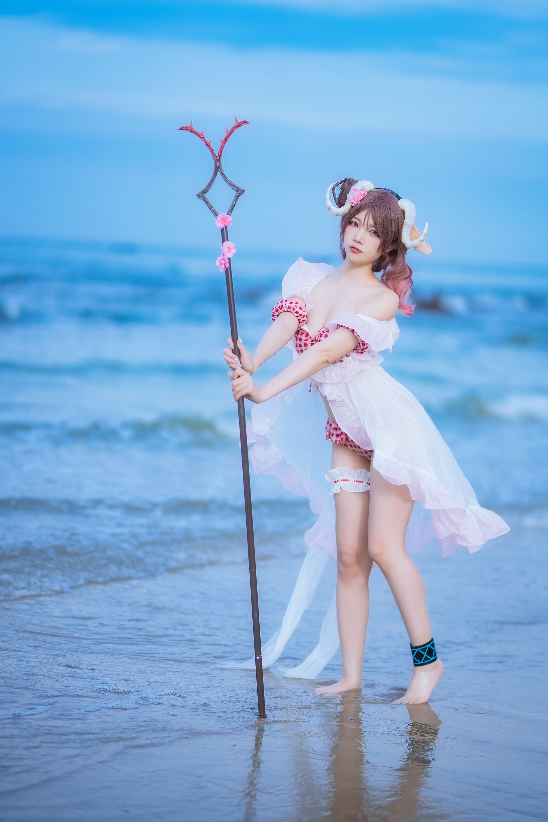 人气Coser 二佐Nisa - 泰拉夏日纪事 艾雅法拉泳装  第12张