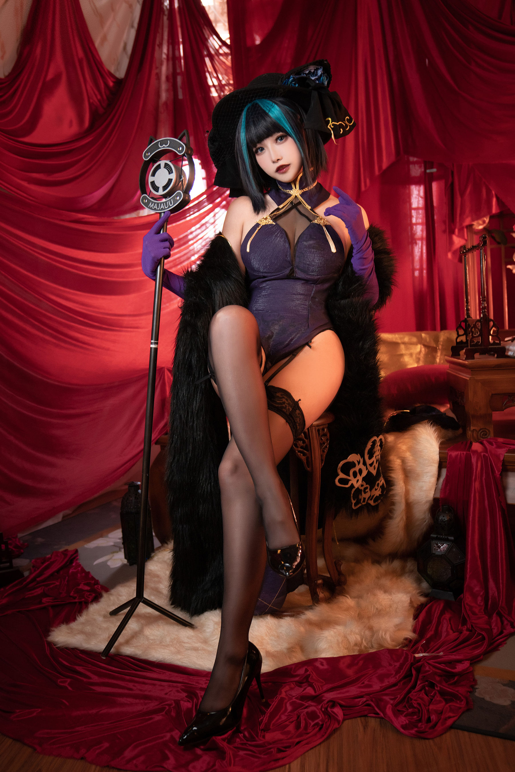 微博妹子Momoko葵葵 - 碧蓝航线柴郡 音乐绚烂CaitSith  第4张