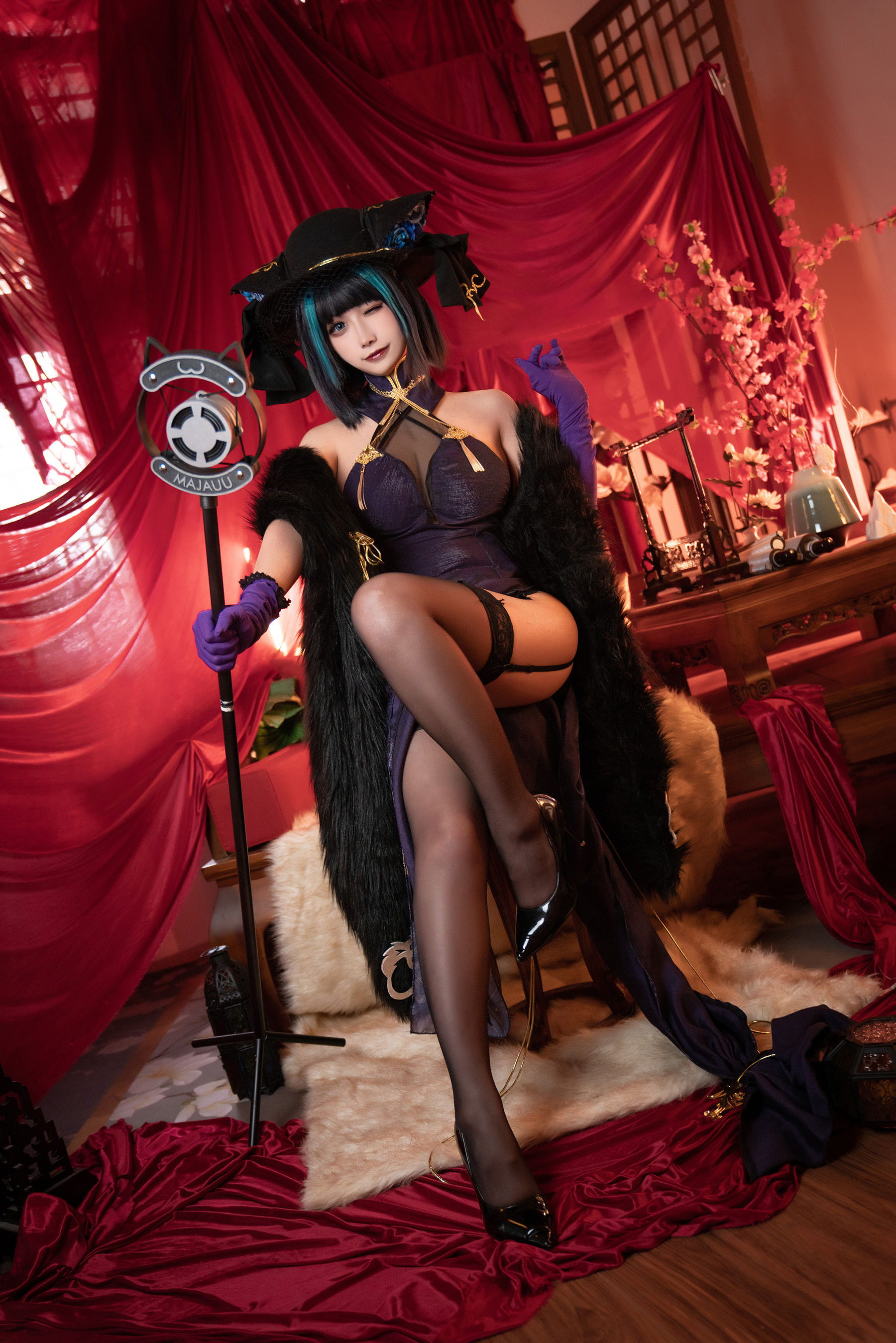 微博妹子Momoko葵葵 - 碧蓝航线柴郡 音乐绚烂CaitSith  第3张