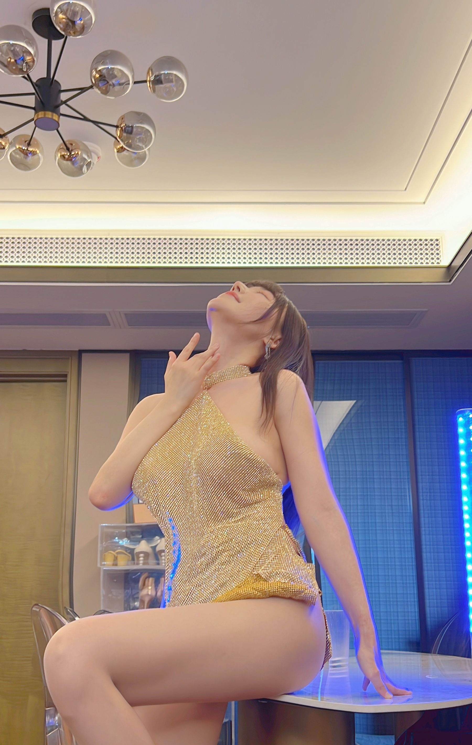 朱可儿 - 透视肉丝金色性感裙  第65张