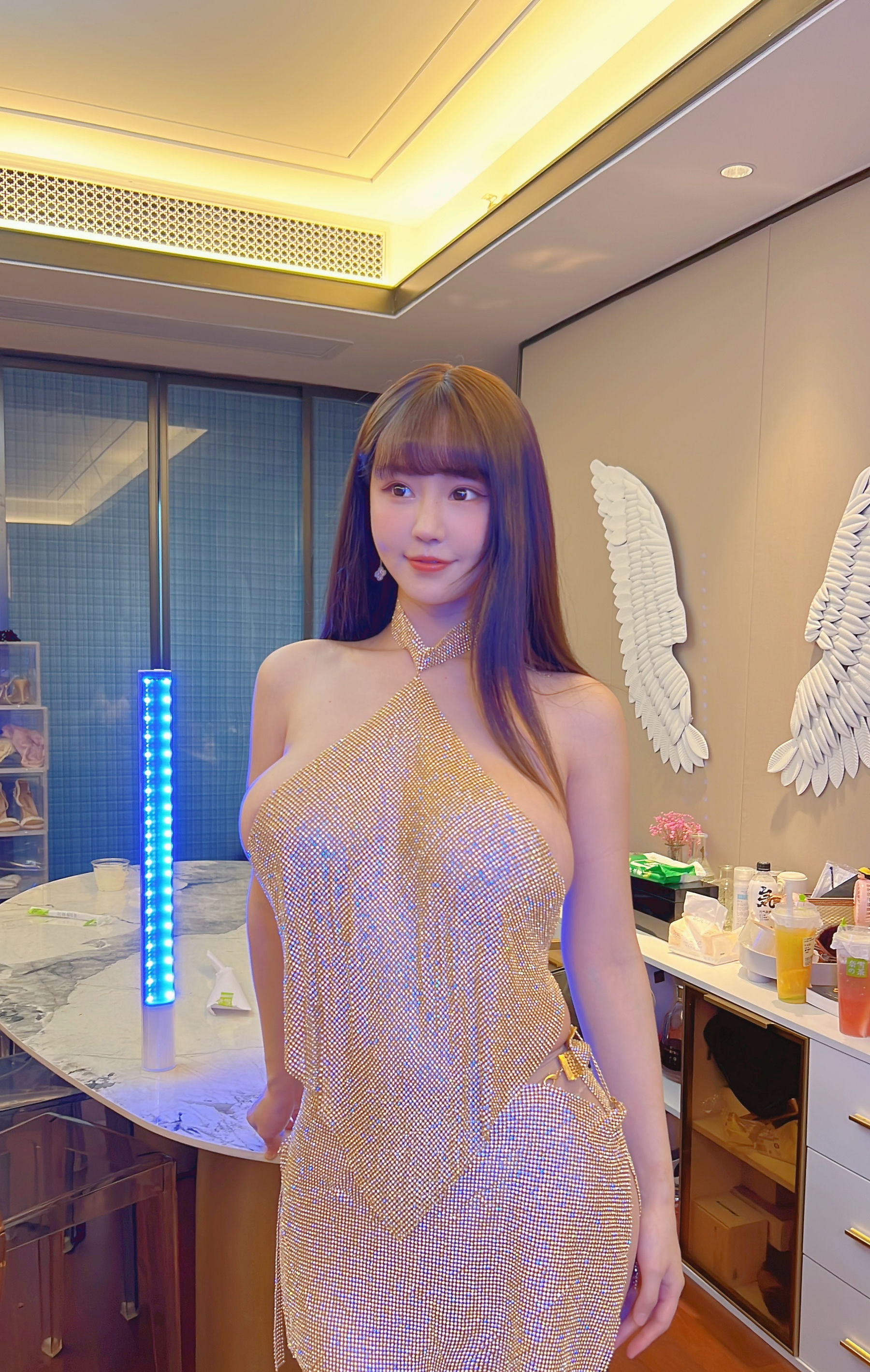 朱可儿 - 透视肉丝金色性感裙  第41张