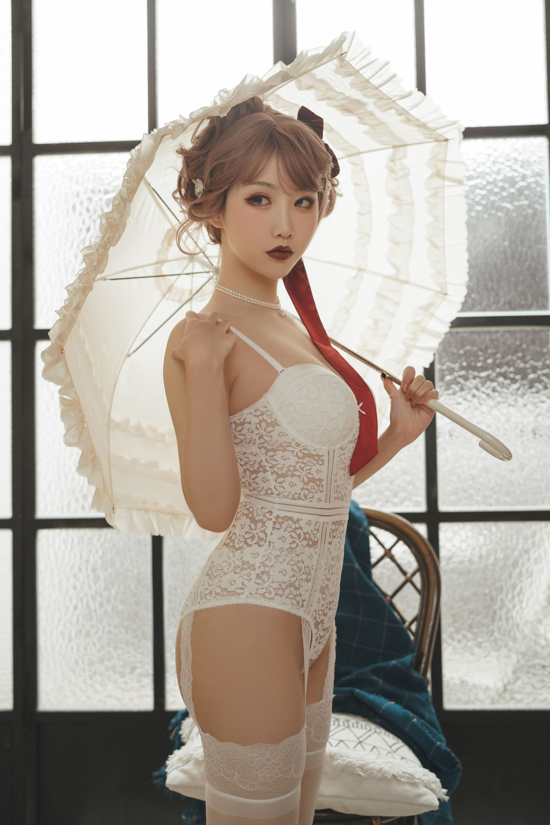 可爱人气Coser 面饼仙儿 - 法式内衣  第4张