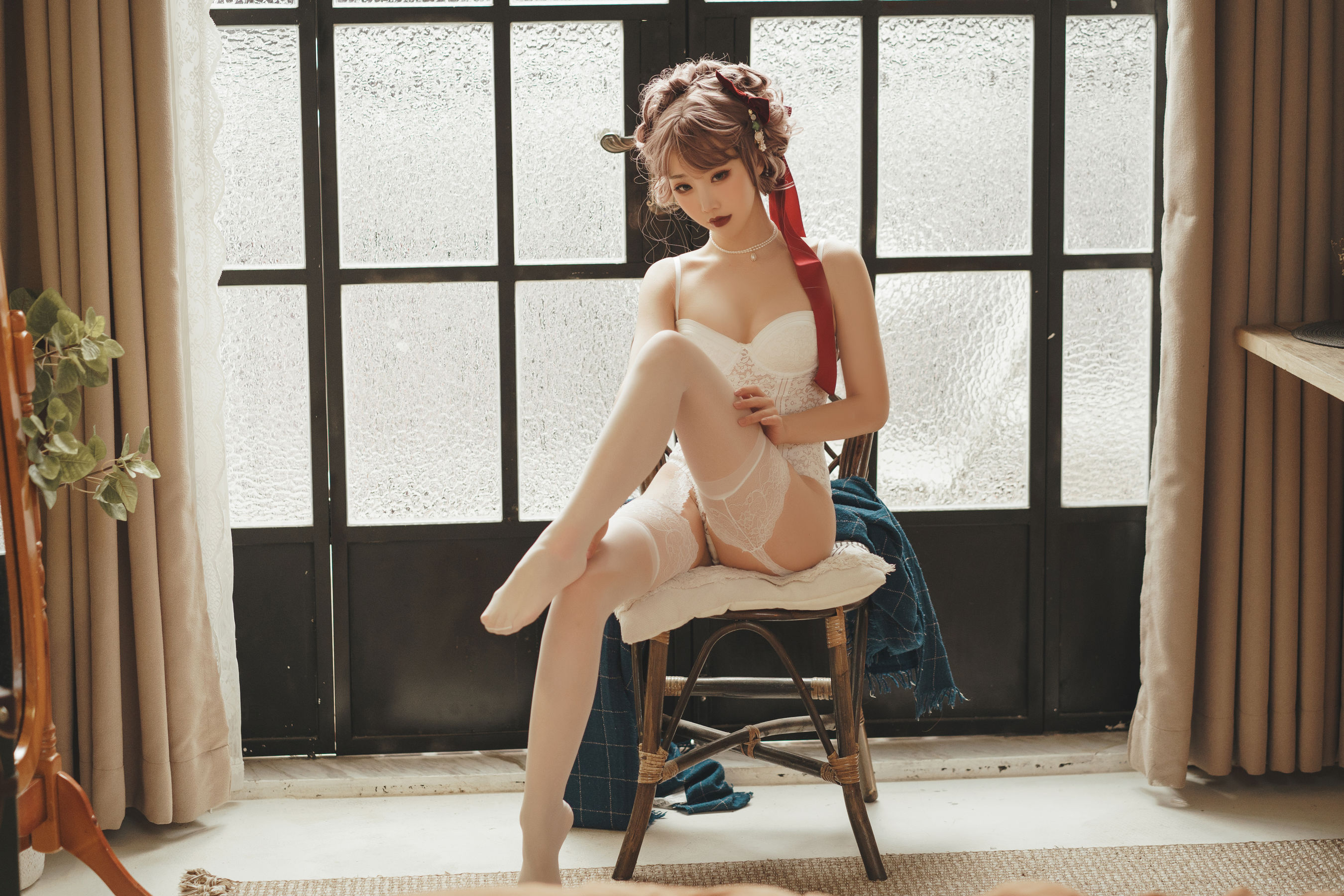 可爱人气Coser 面饼仙儿 - 法式内衣  第3张
