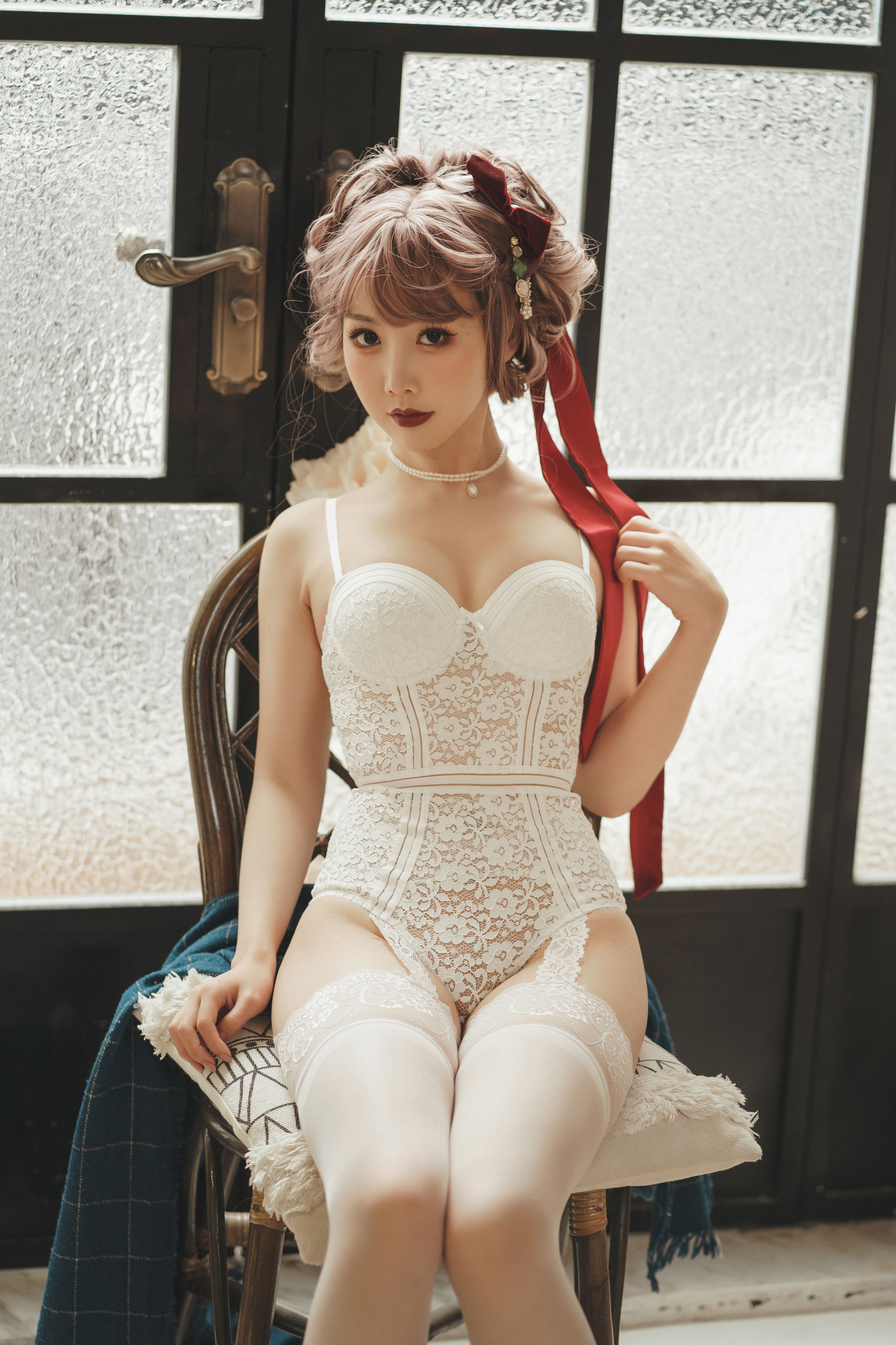 可爱人气Coser 面饼仙儿 - 法式内衣  第3张