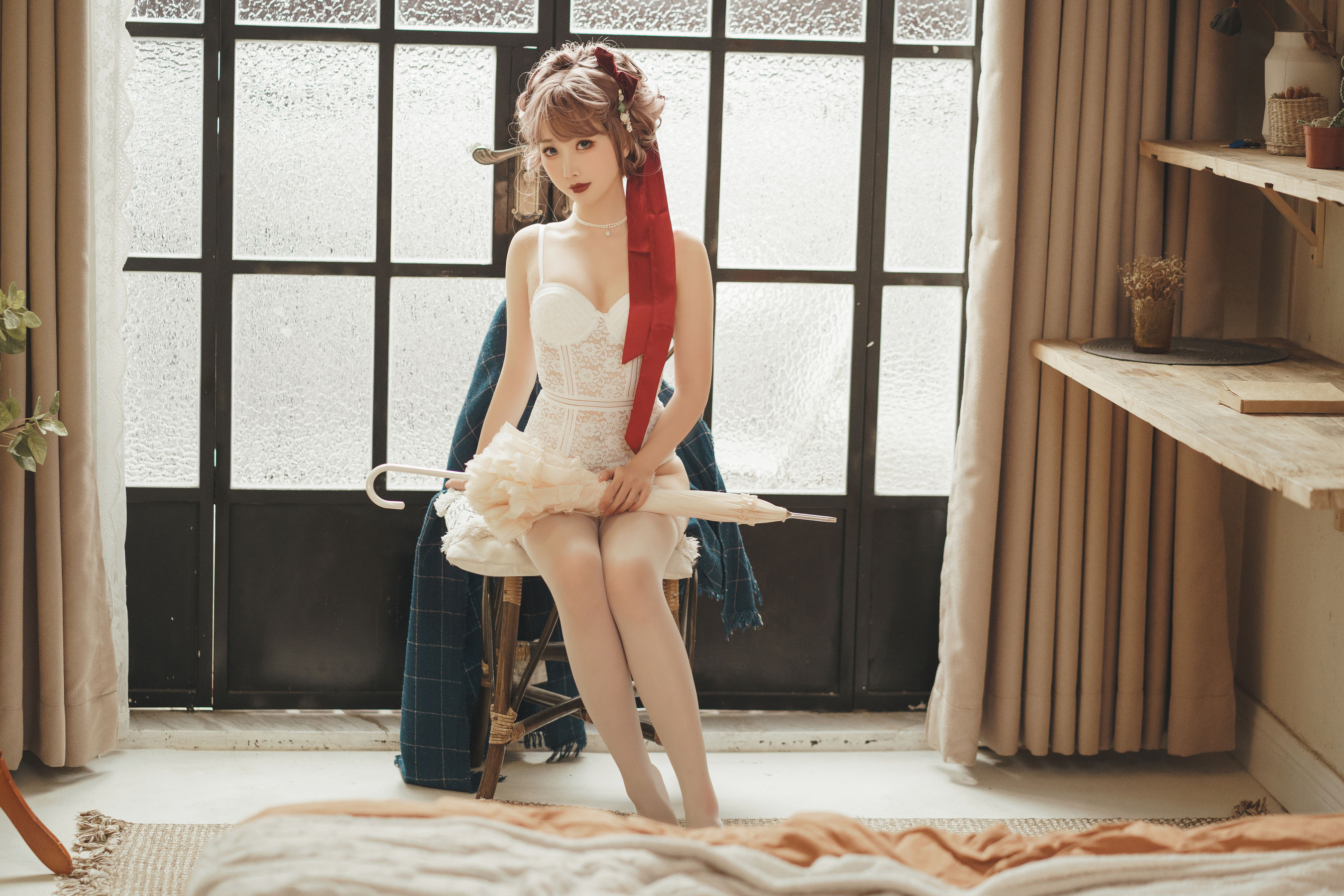 可爱人气Coser 面饼仙儿 - 法式内衣  第3张