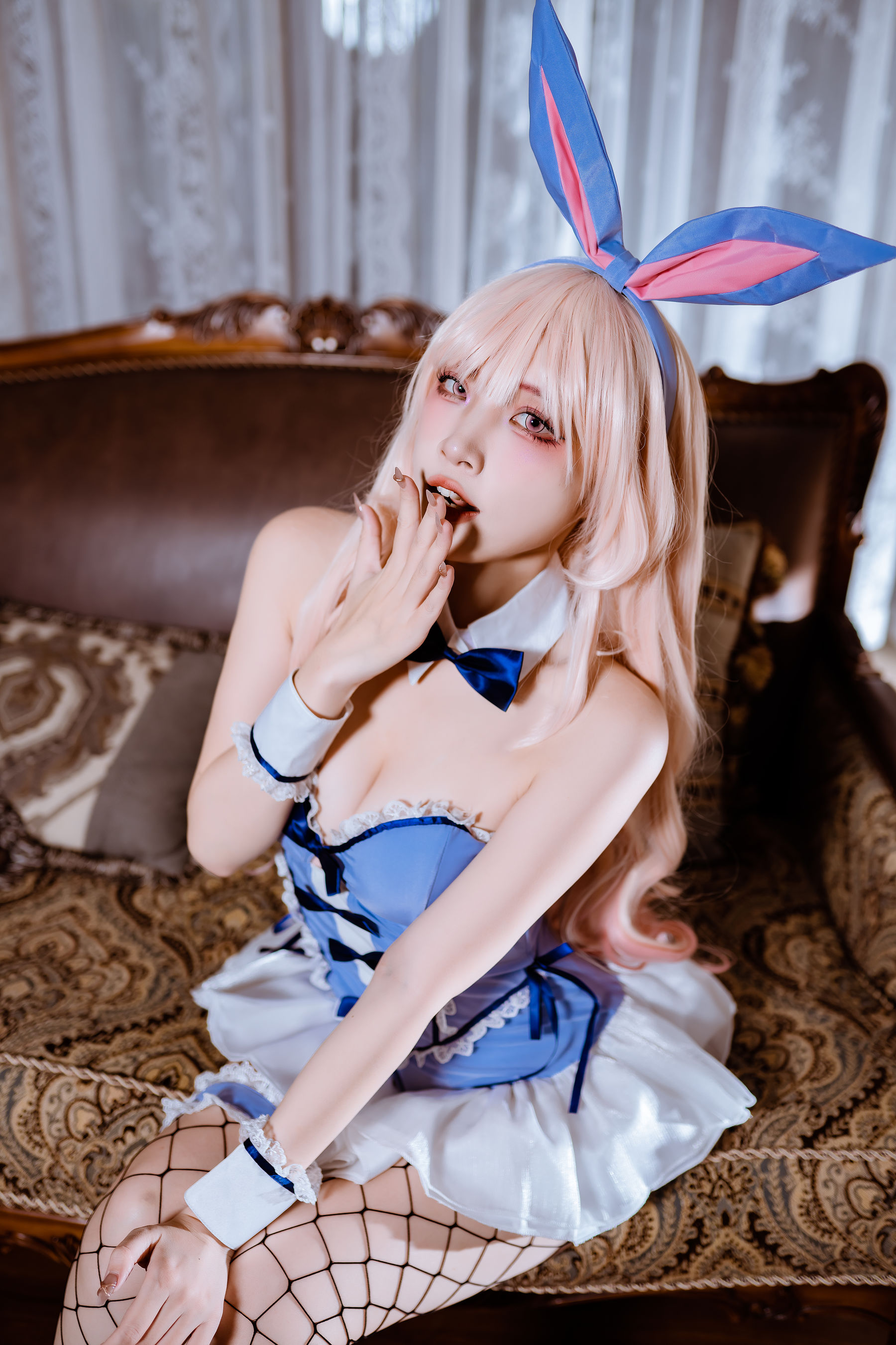 人气Coser 二佐Nisa - 海梦 蓝色兔女郎  第29张