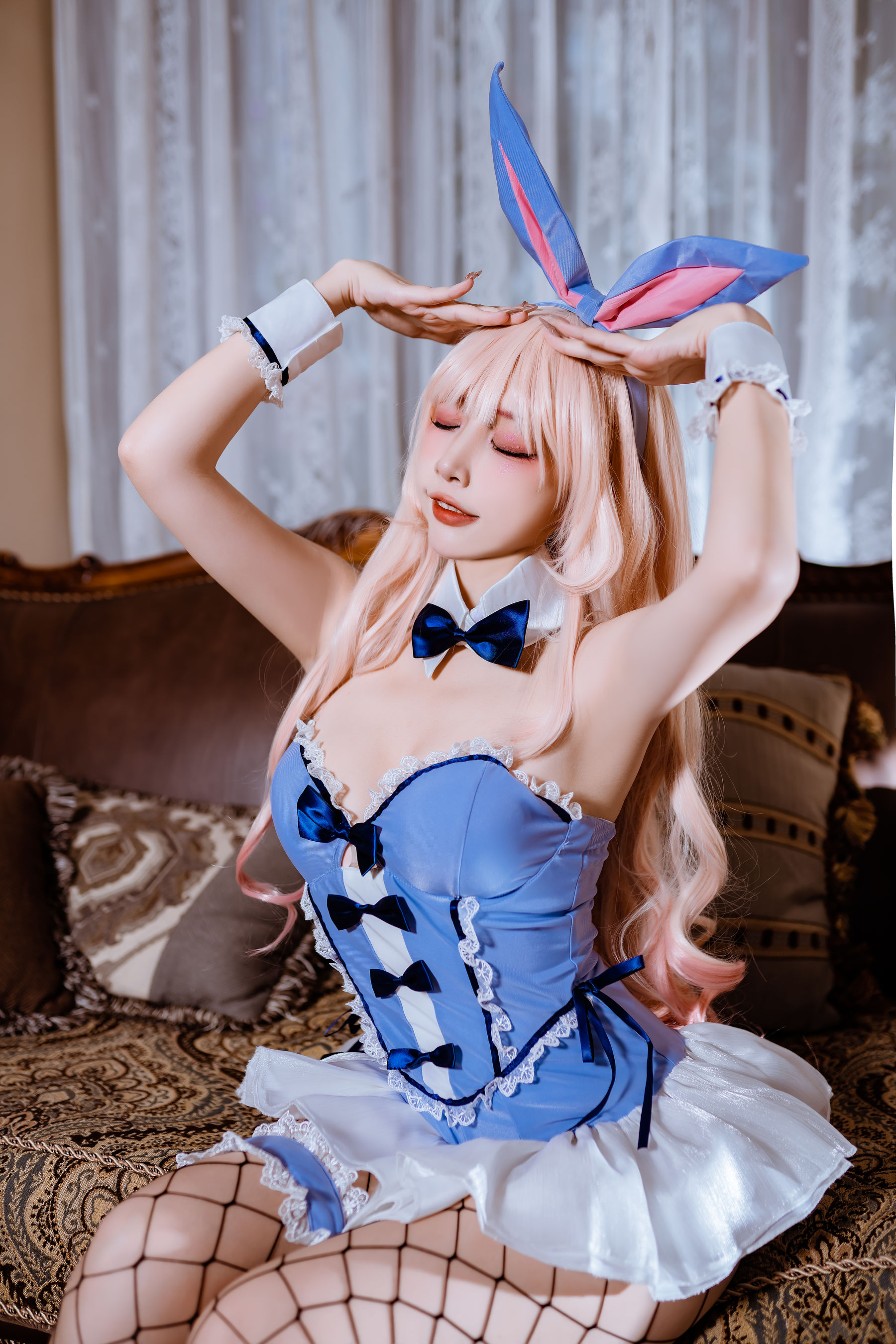 人气Coser 二佐Nisa - 海梦 蓝色兔女郎  第30张