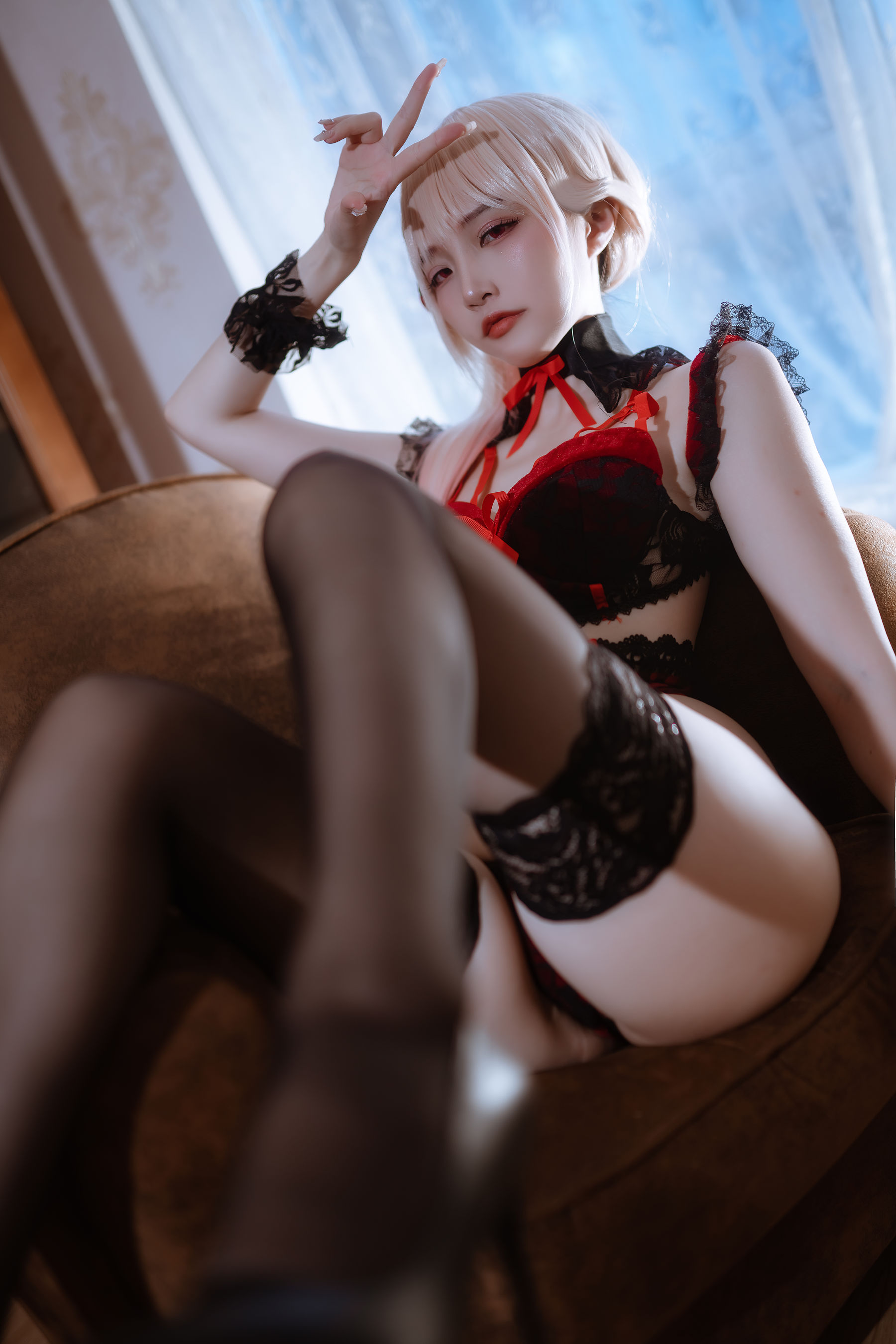 人气Coser 二佐Nisa - 海梦 红内衣  第17张