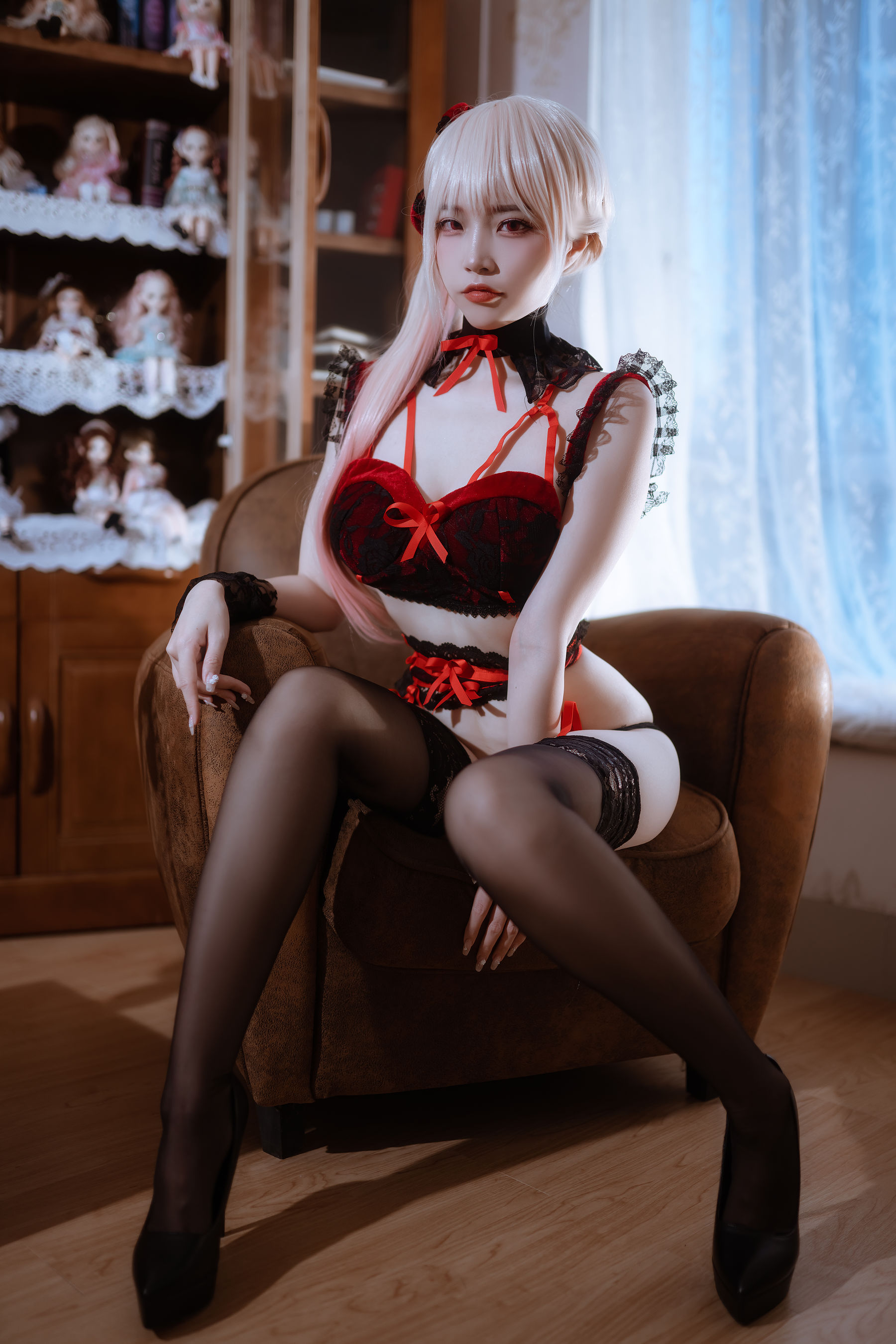 人气Coser 二佐Nisa - 海梦 红内衣  第18张