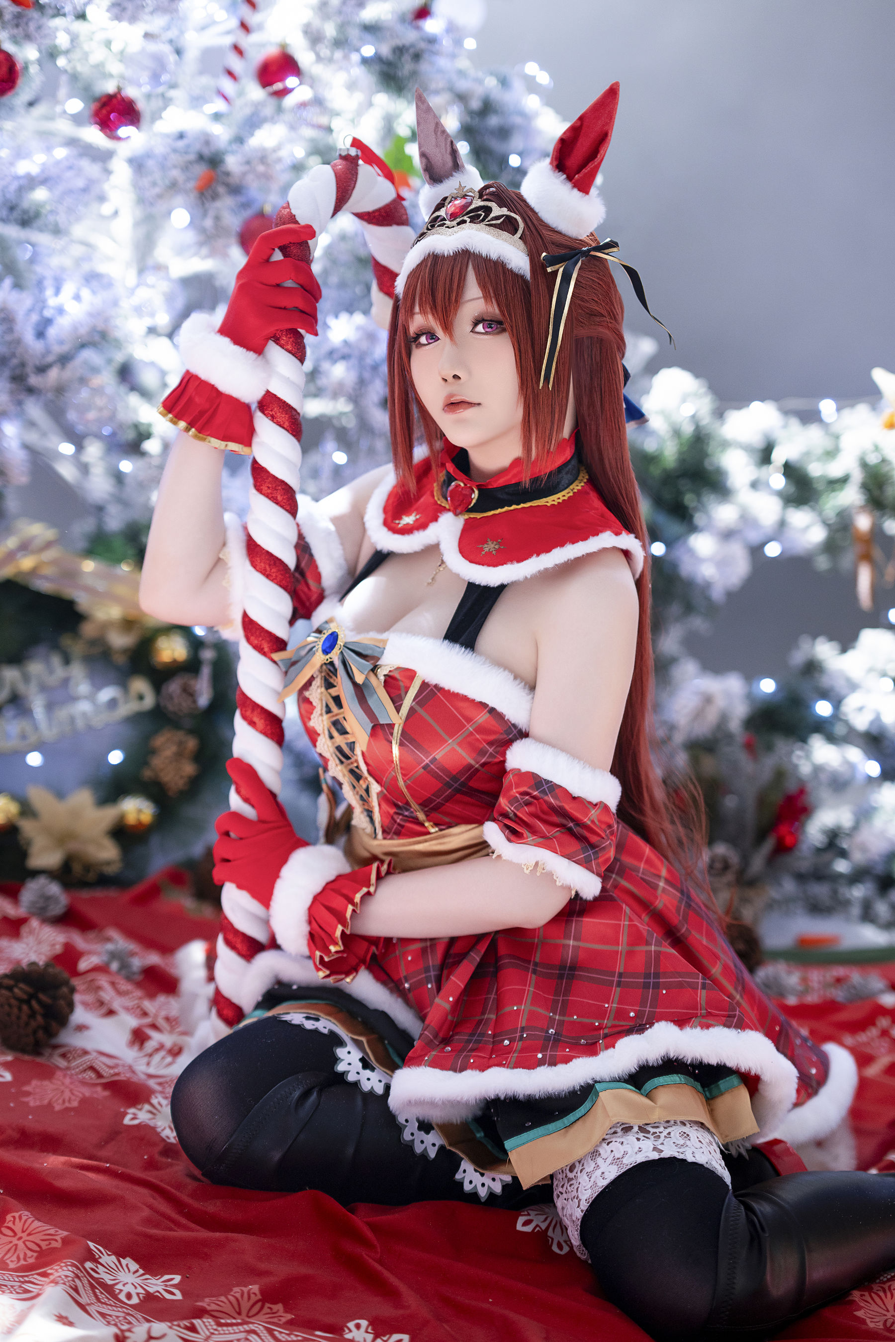 Coser小姐姐星之迟迟 - 赛马娘-大和赤骥 圣诞衣装  第5张