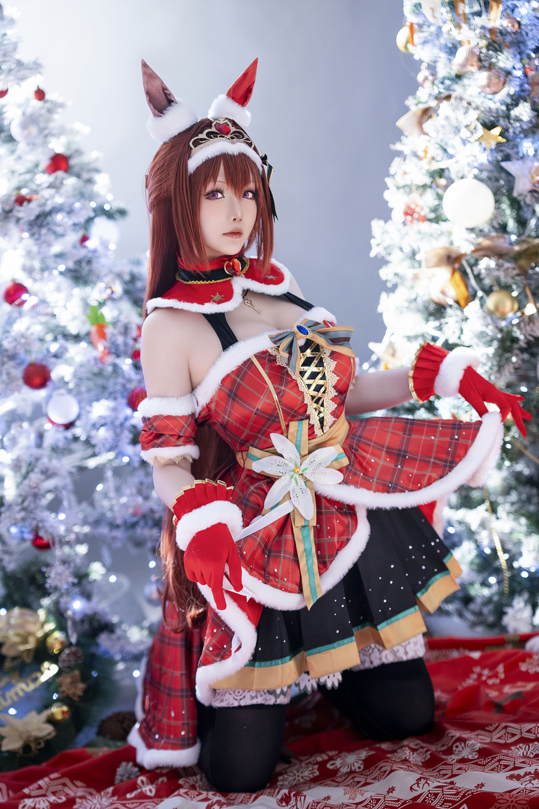 Coser小姐姐星之迟迟 - 赛马娘-大和赤骥 圣诞衣装  第32张