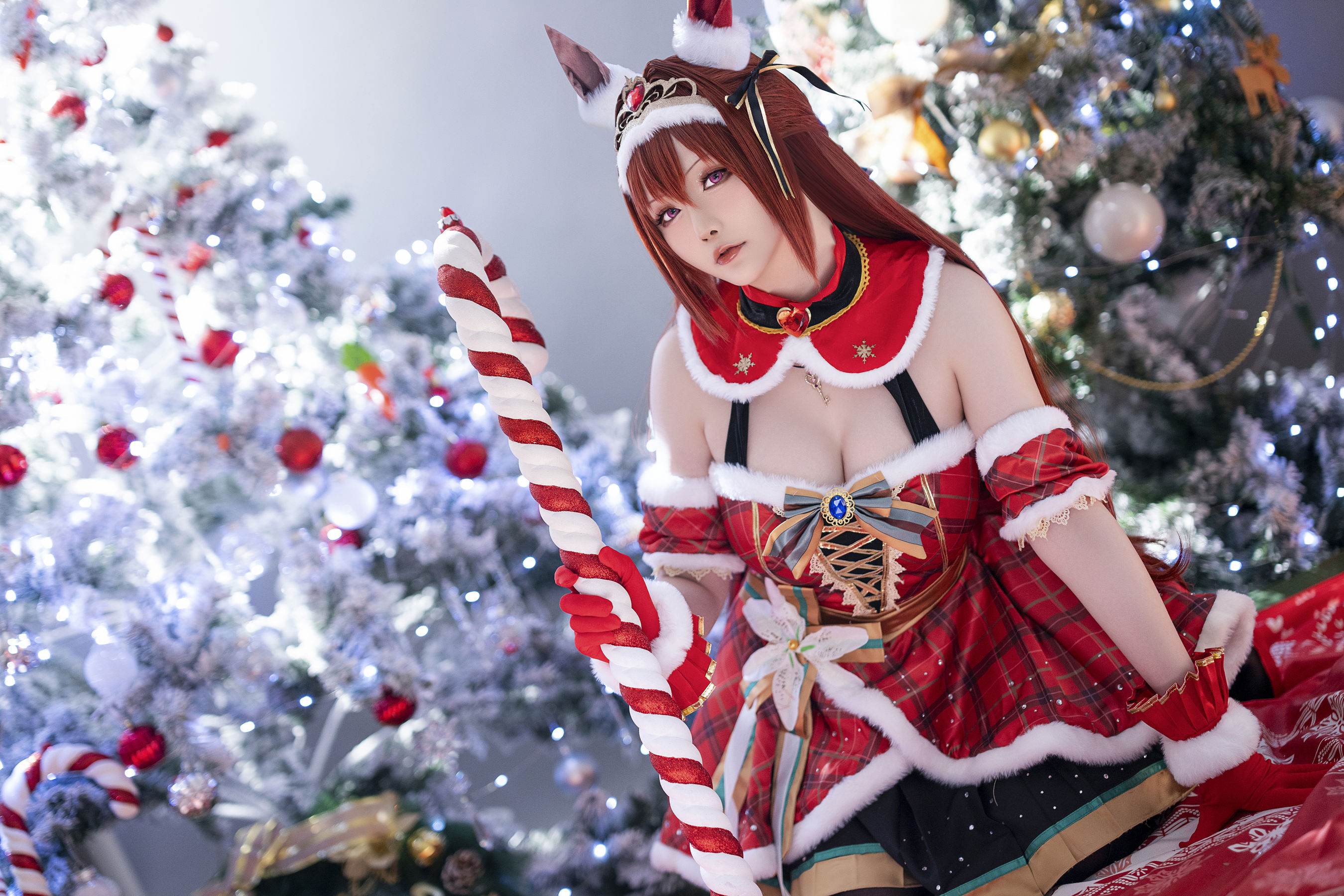 Coser小姐姐星之迟迟 - 赛马娘-大和赤骥 圣诞衣装  第6张