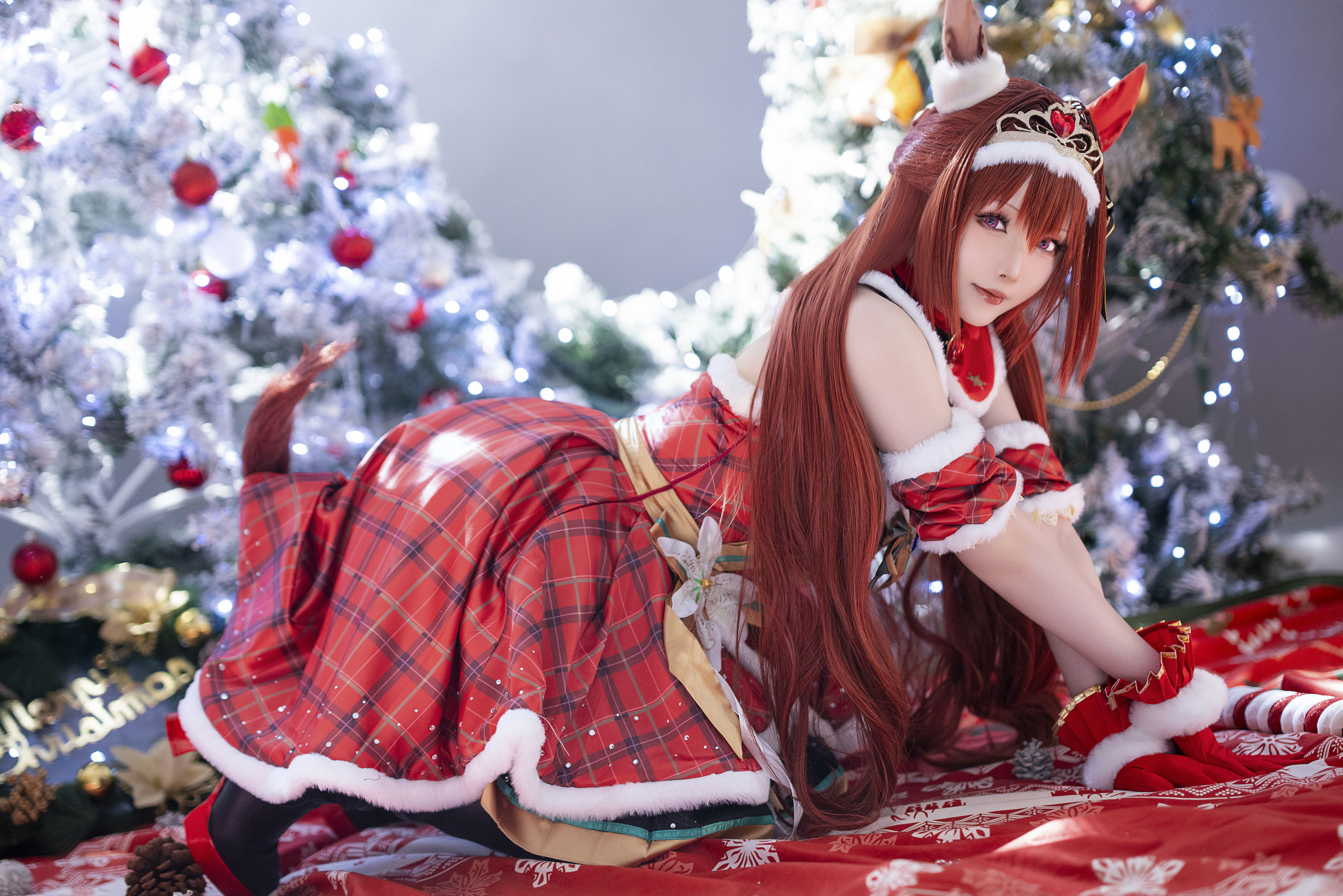 Coser小姐姐星之迟迟 - 赛马娘-大和赤骥 圣诞衣装  第26张