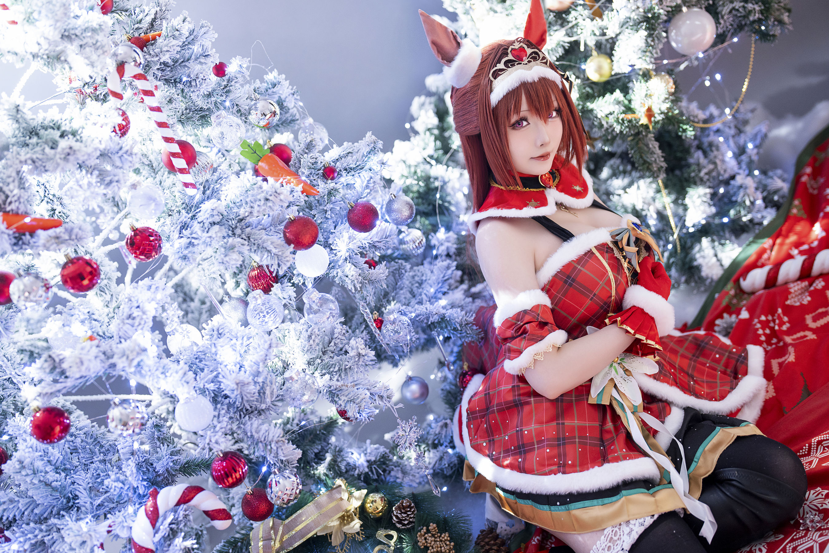 Coser小姐姐星之迟迟 - 赛马娘-大和赤骥 圣诞衣装  第29张