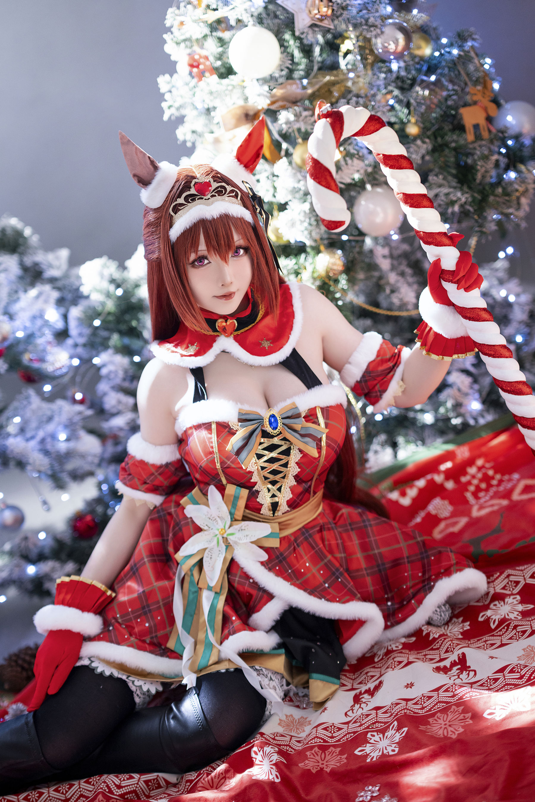 Coser小姐姐星之迟迟 - 赛马娘-大和赤骥 圣诞衣装  第27张