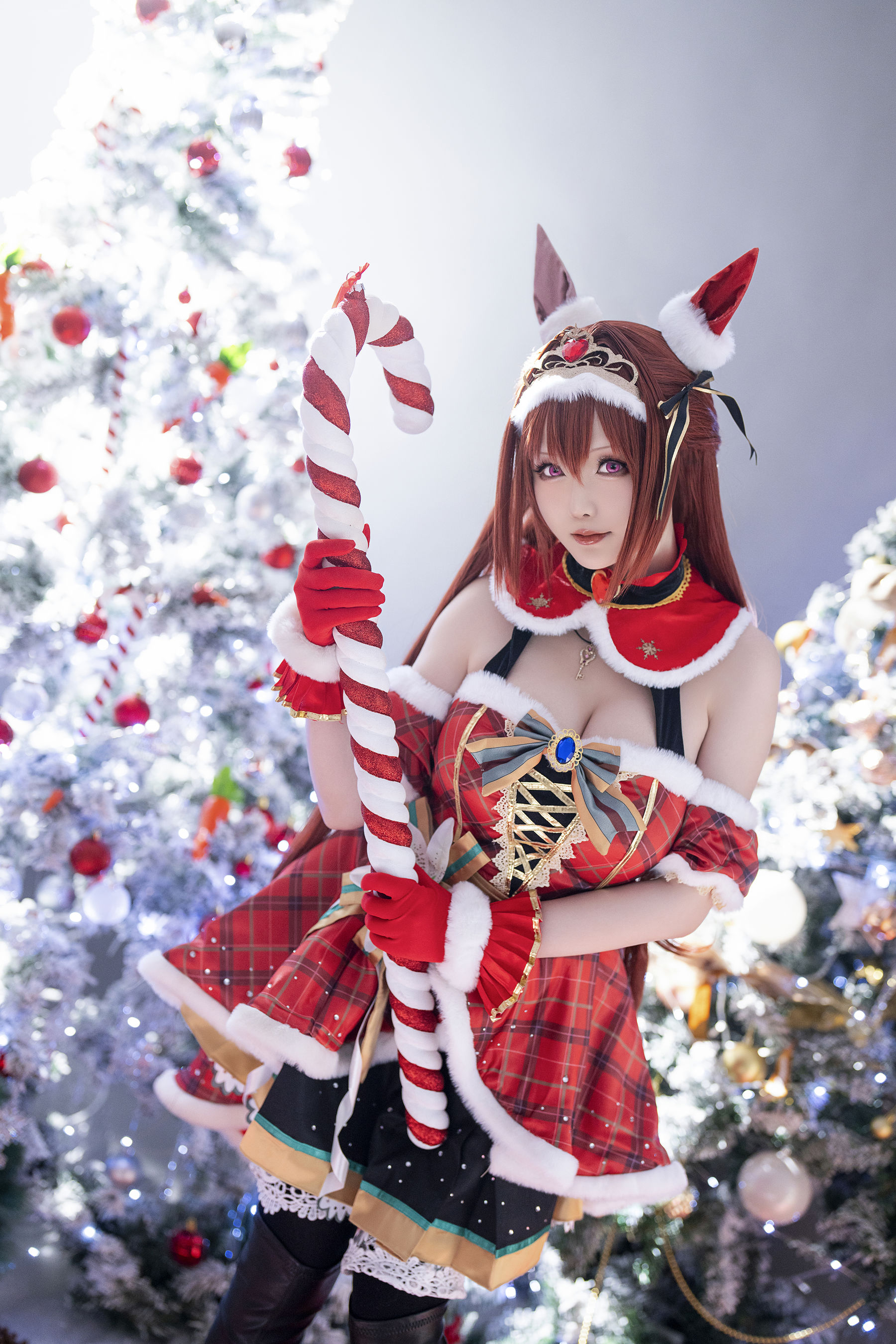 Coser小姐姐星之迟迟 - 赛马娘-大和赤骥 圣诞衣装  第4张