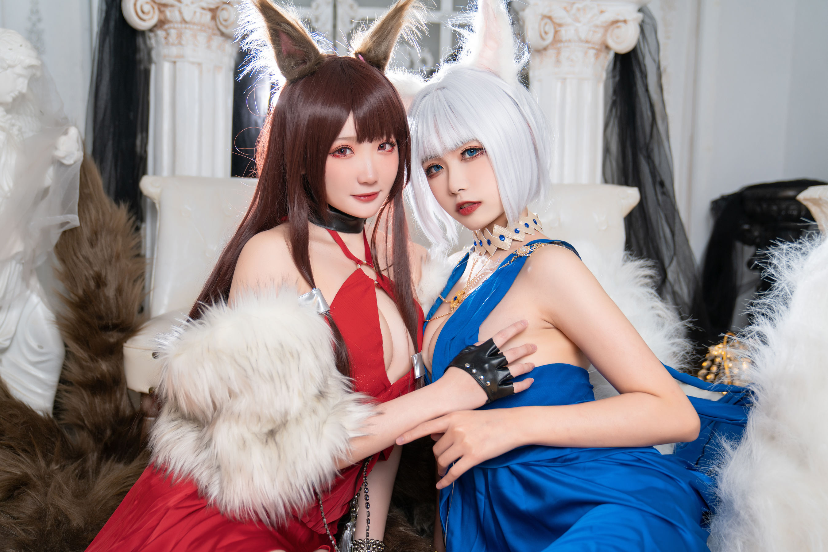 微博妹子 Momoko葵葵&amp;瓜希酱 - 碧蓝航线赤城&amp;加贺 礼服  第28张