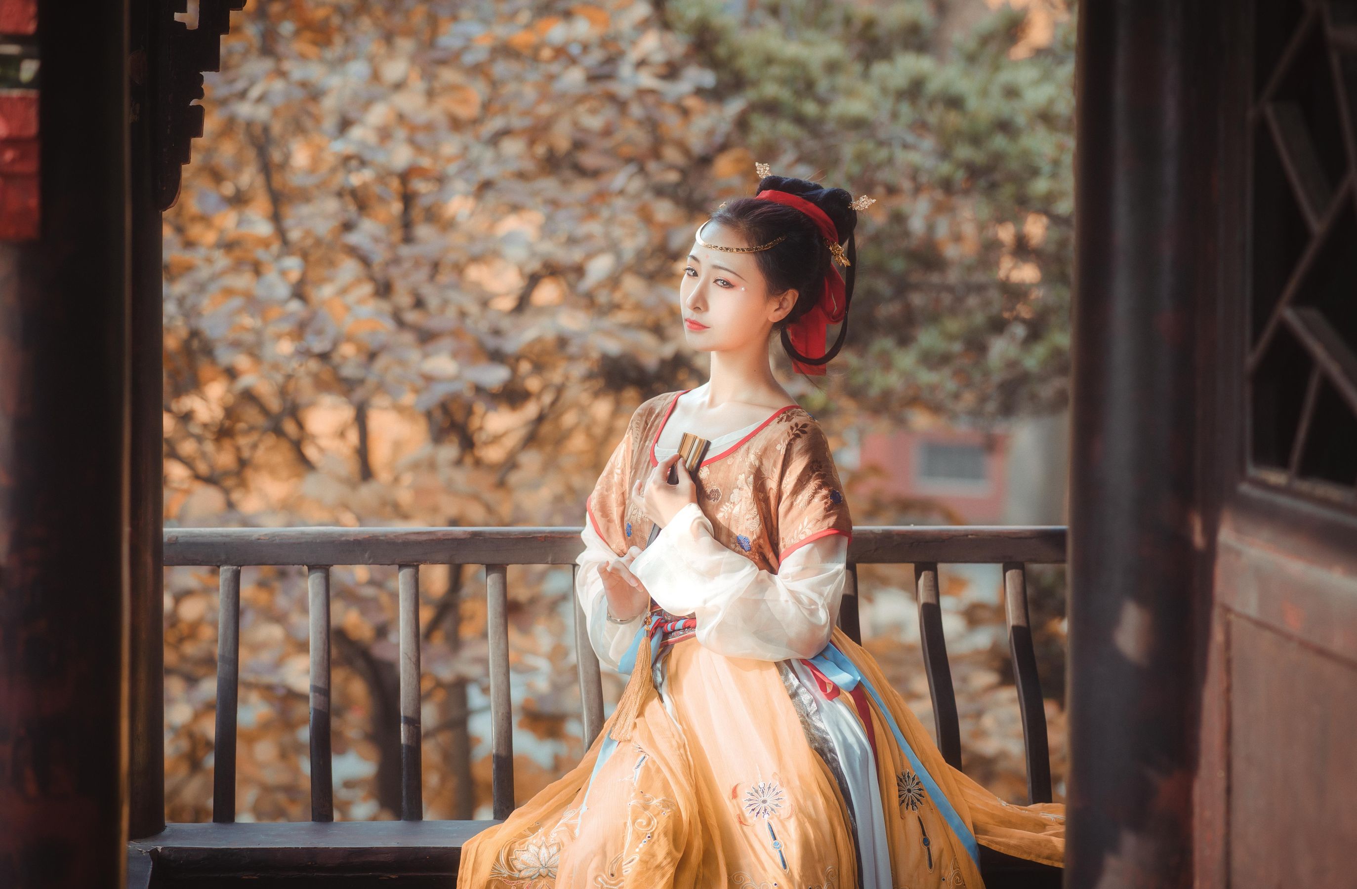 拿相机的执义 - 汉服写真头上金爵钗  第10张
