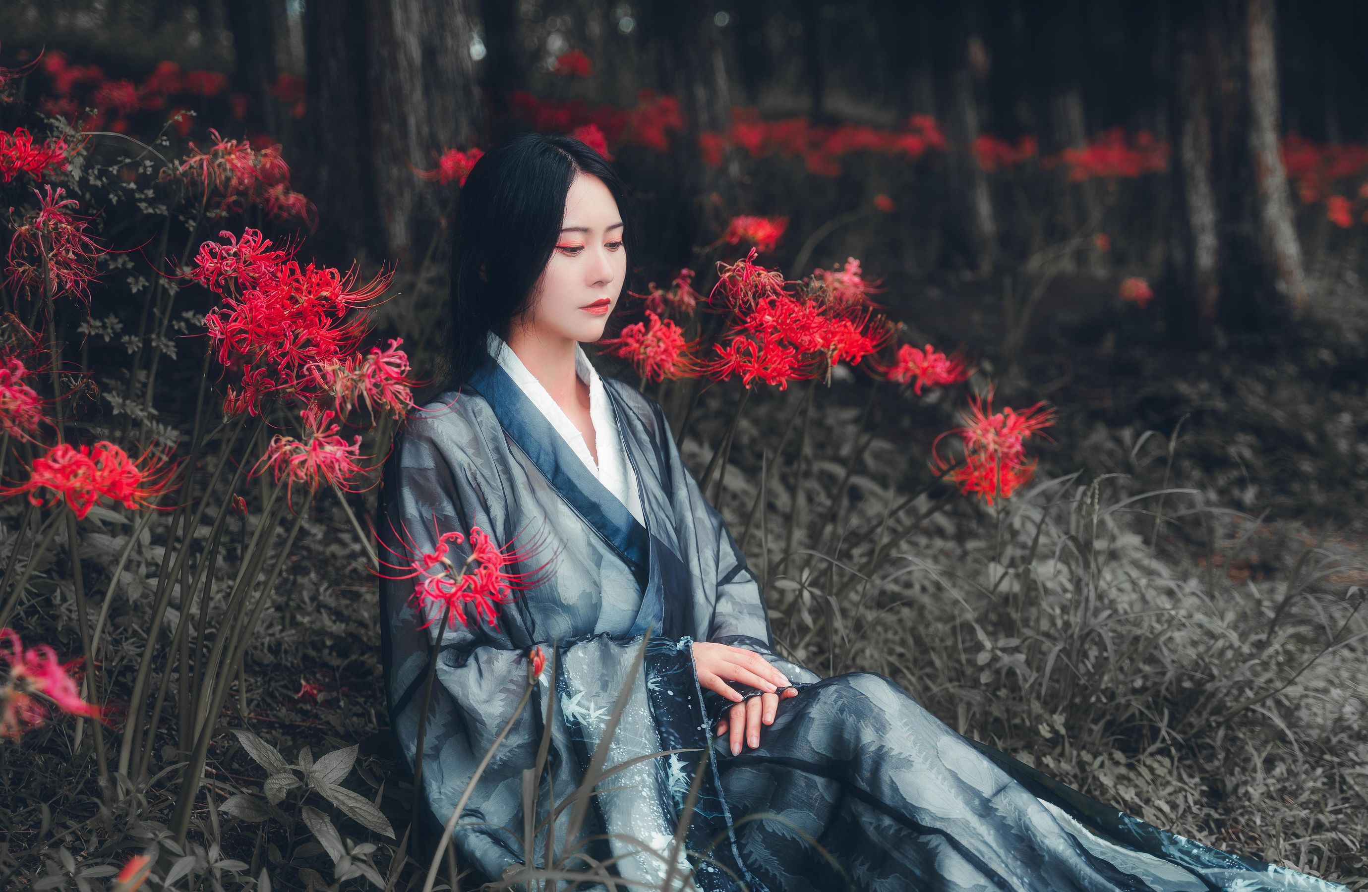 拿相机的执义 - 汉服古风写真彼岸花  第11张