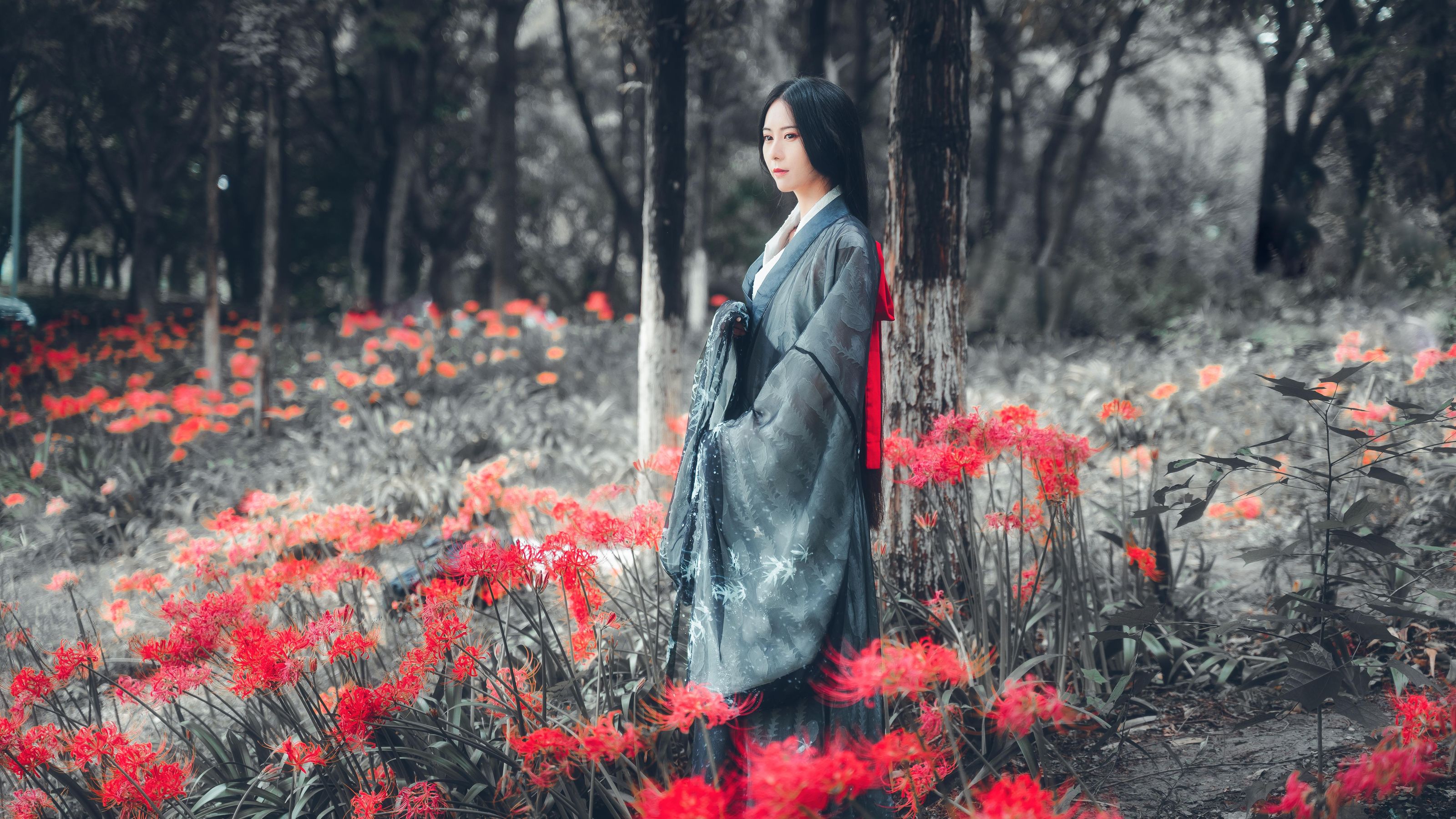 拿相机的执义 - 汉服古风写真彼岸花  第3张