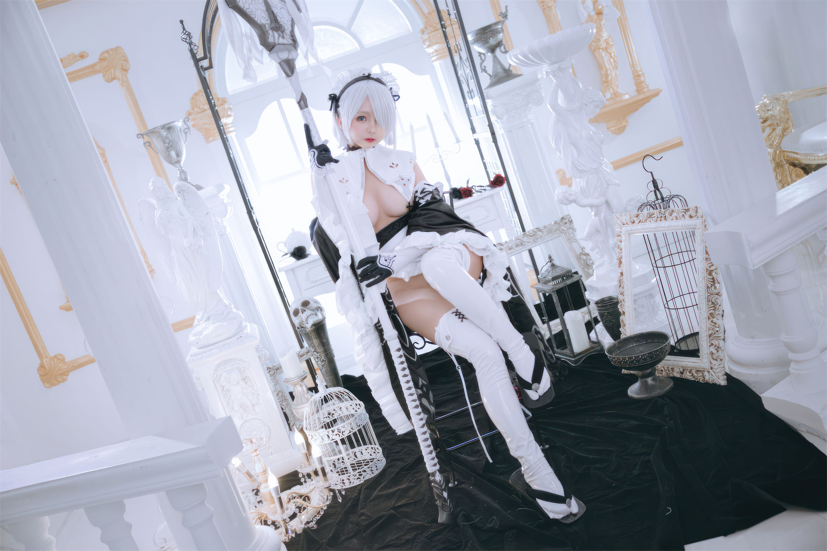Cosplay 日奈娇 - 2B奶盖女仆  第5张