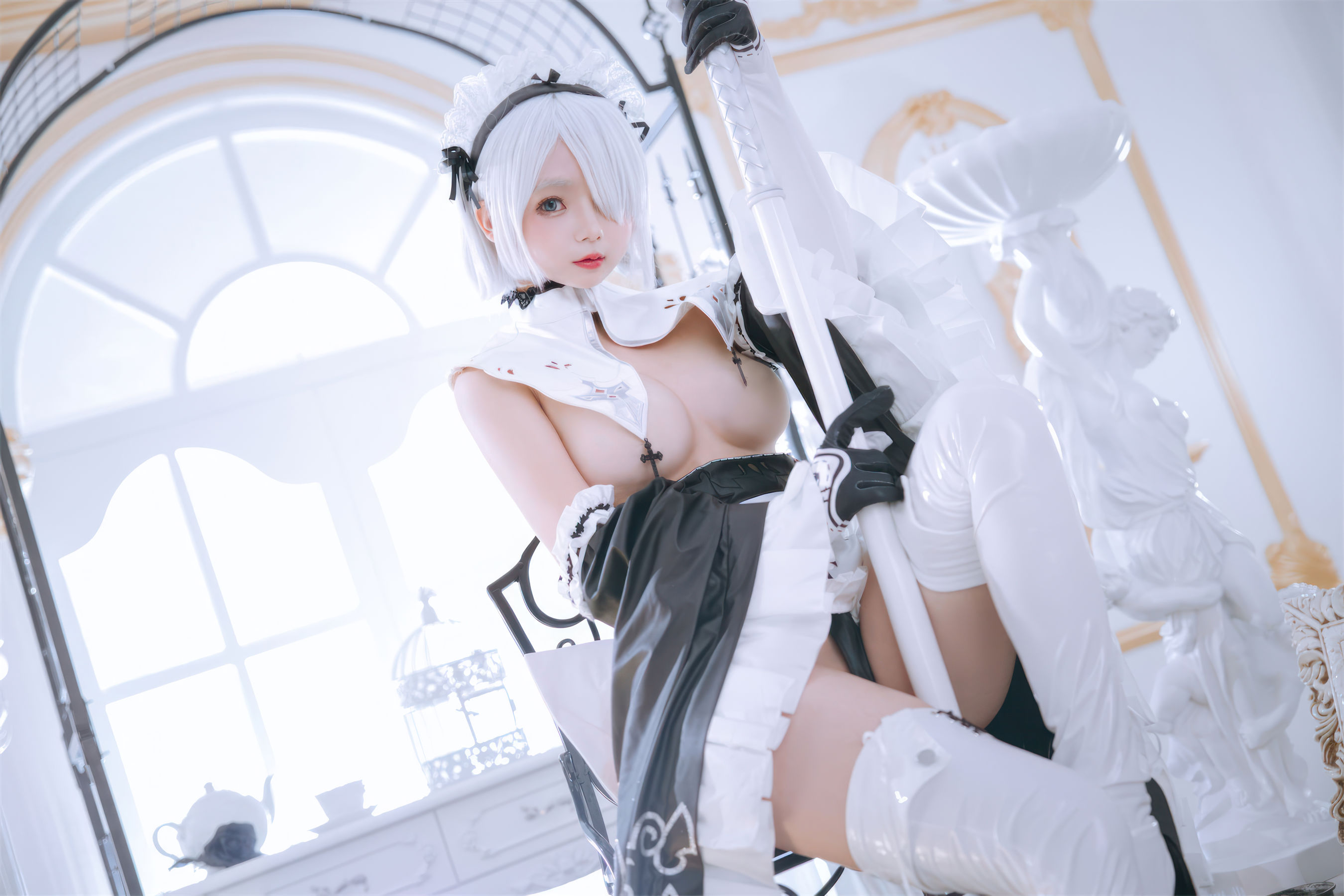Cosplay 日奈娇 - 2B奶盖女仆  第8张